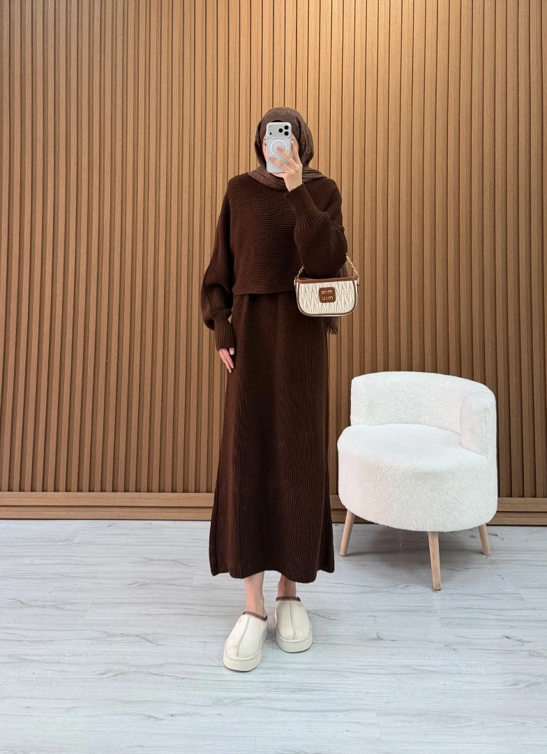 SİWNEY ELBİSE KAHVE