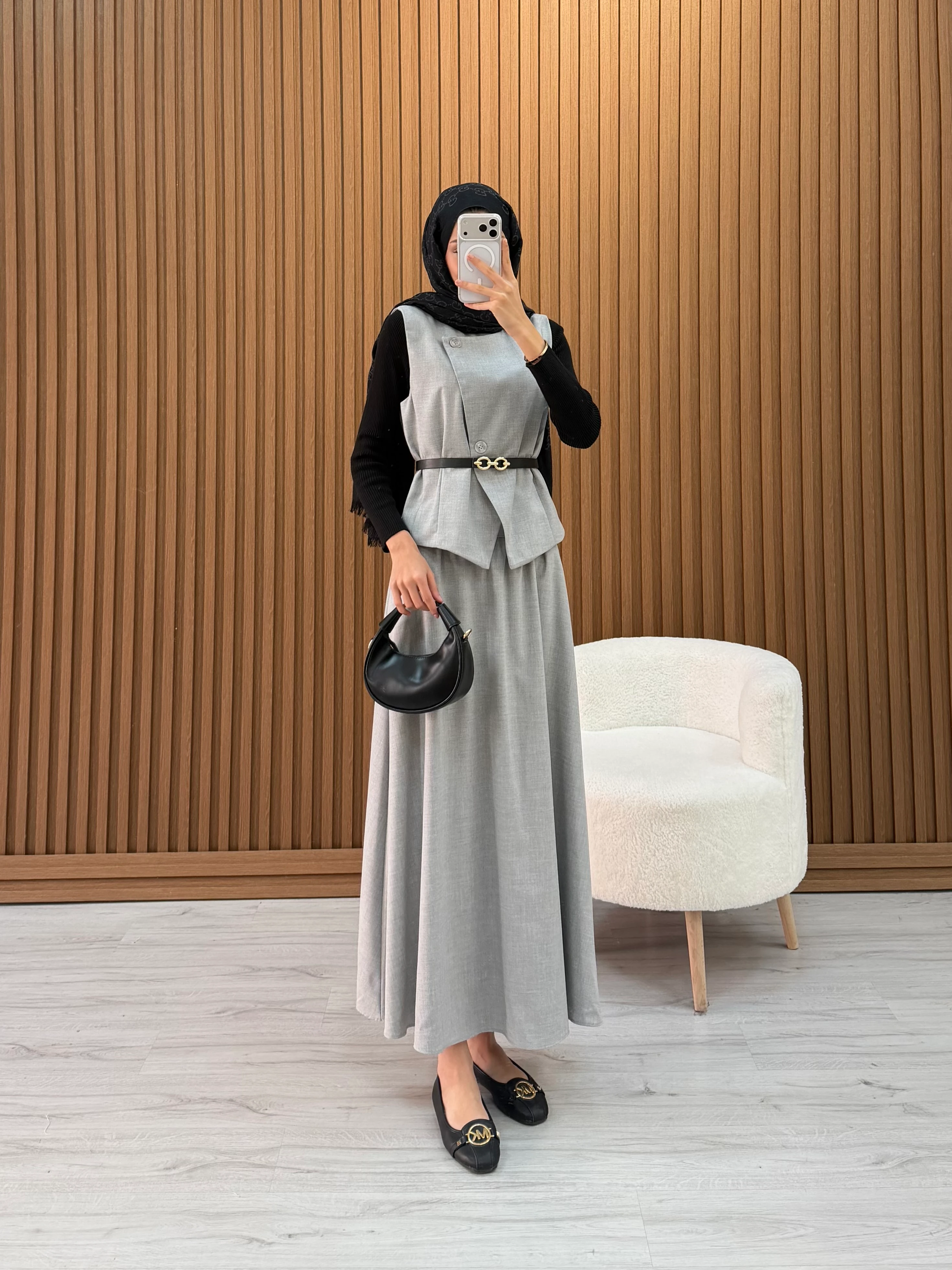 DENNY ETEKLİ TAKIM GRİ