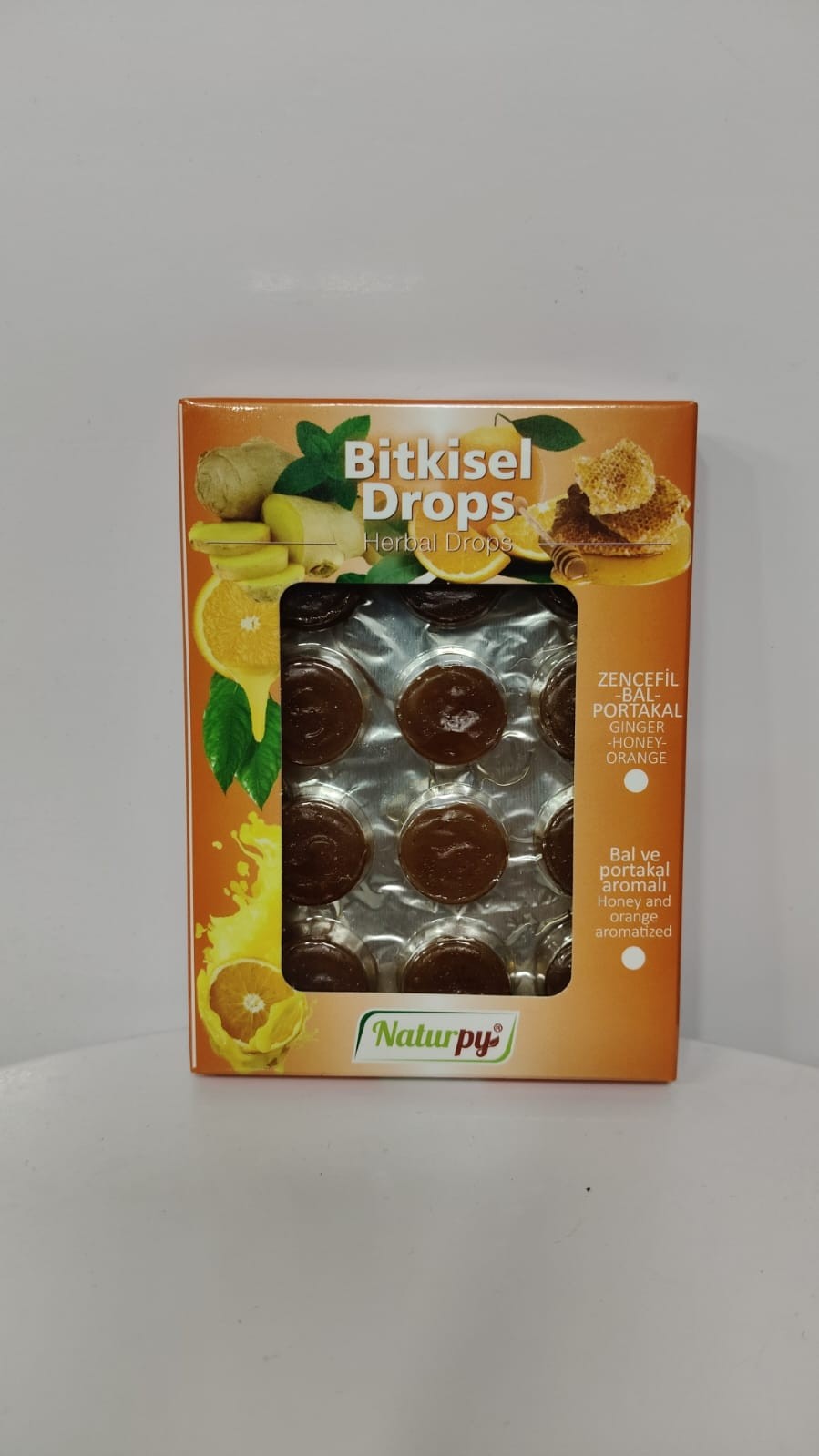 NaturPy Bitkisel Drops Zencefil Bal Portakal 