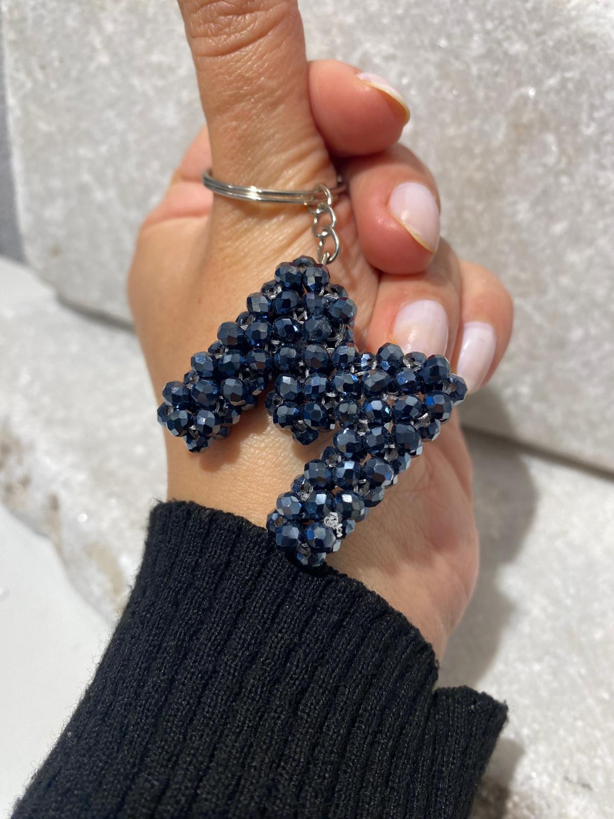 Lacivert Kristal Anahtarlık