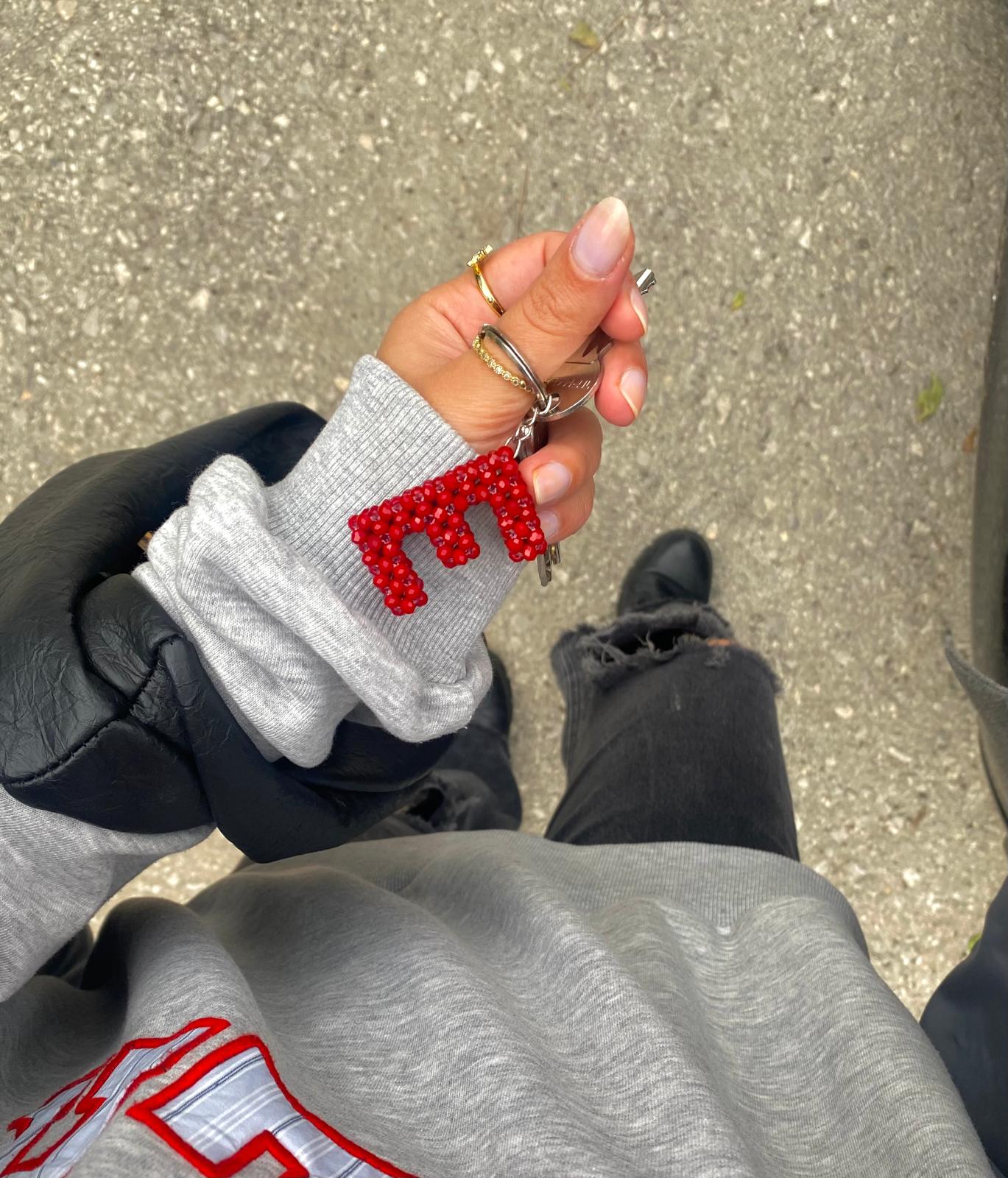 Kırmızı Kristal Anahtarlık