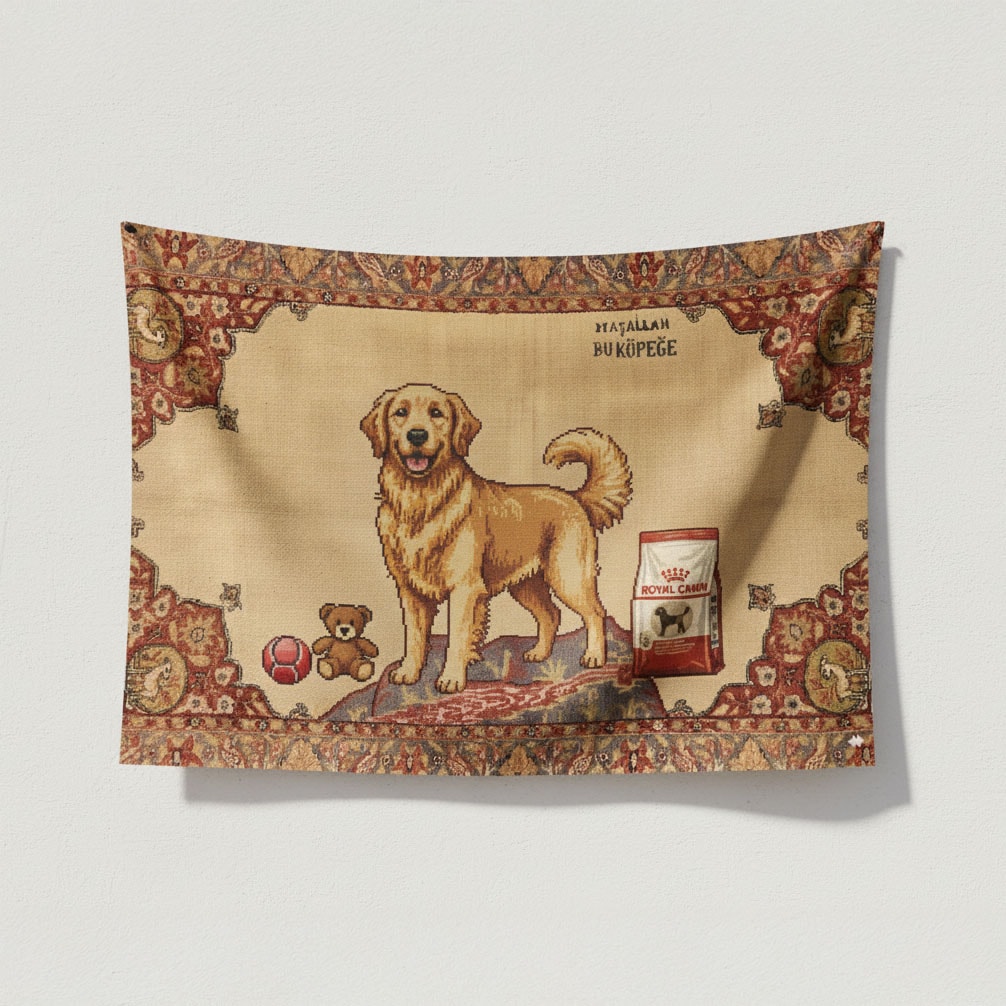 Maşallah Bu Köpeğe Duvar Halısı