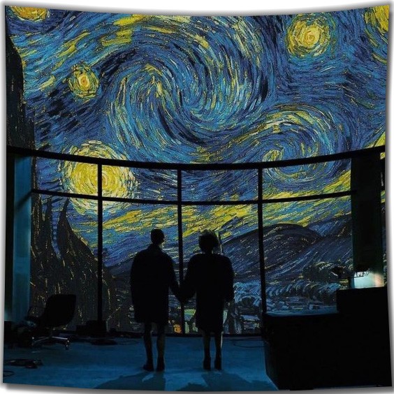 Starry Night Love of Art Duvar Örtüsü