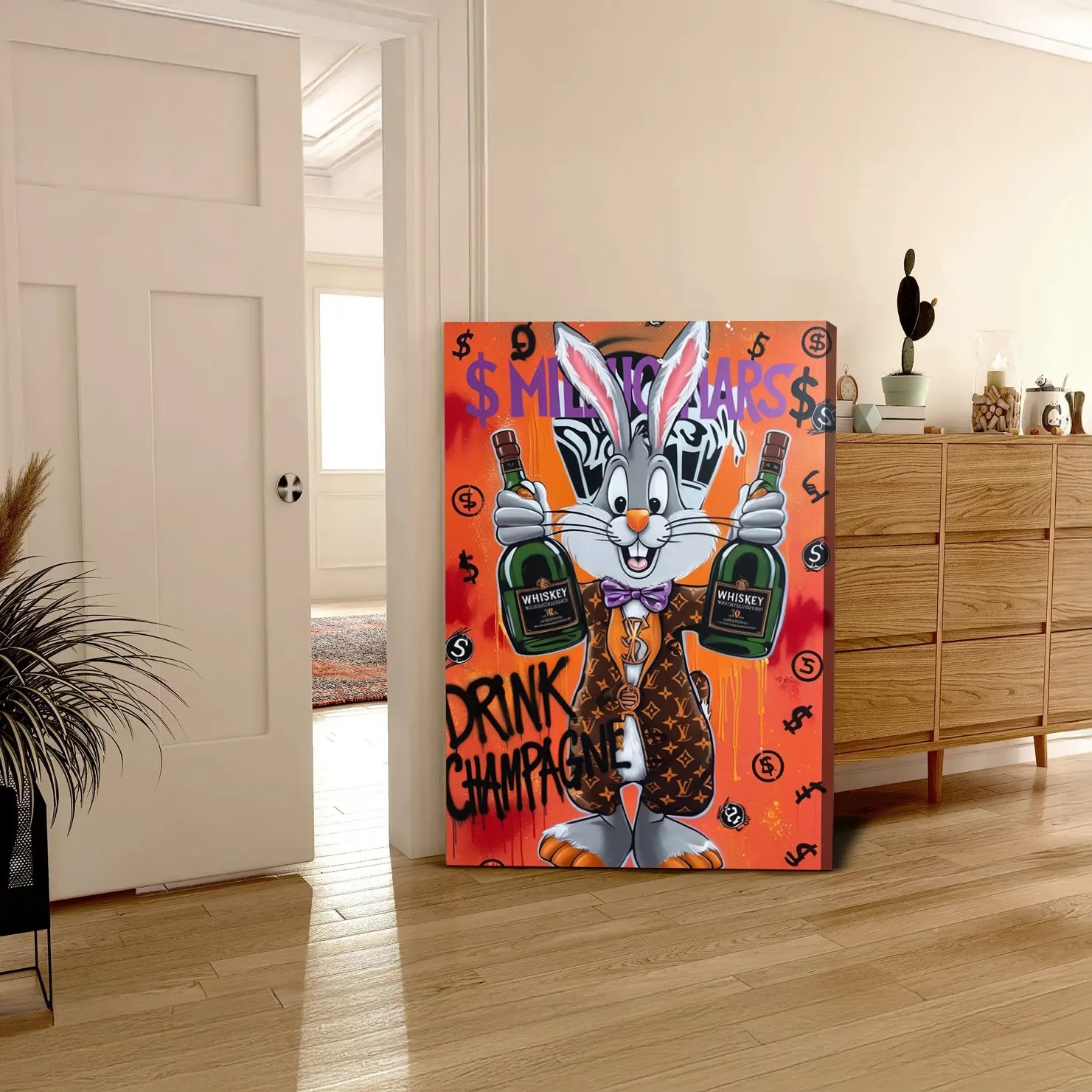 Bugs Bunny Pop Art Duvar Dekorasyonu - Kanvas Tablo