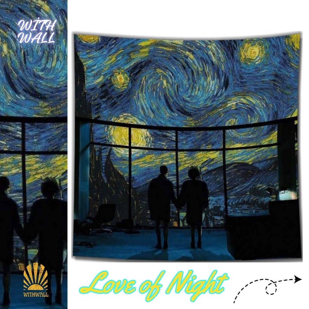 Starry Night Love of Art Duvar Örtüsü