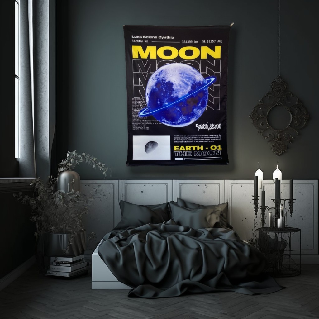 Futuristic Moon Duvar Örtüsü