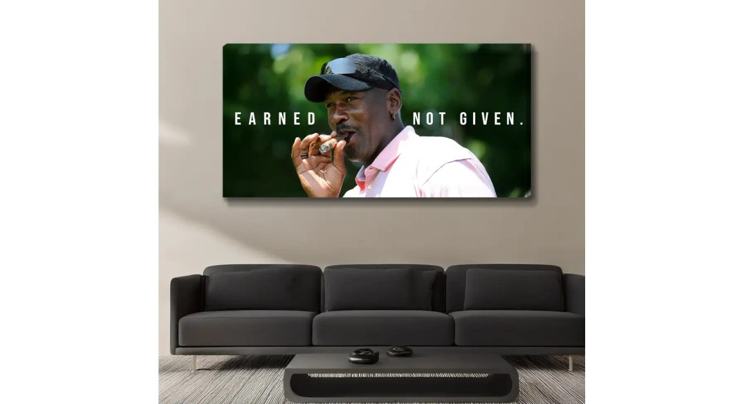 Özel Tasarım Tablo ,   Michael Jordan - Earned Not Given 