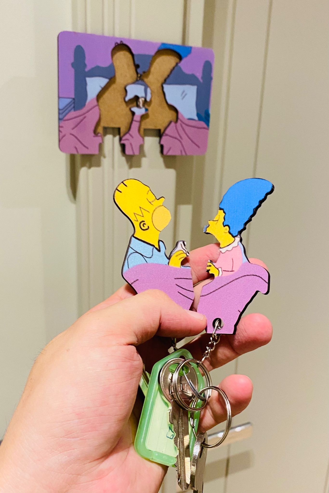 2’li Kapı Askılı Anahtarlık Seti Simpsons Homer Marge