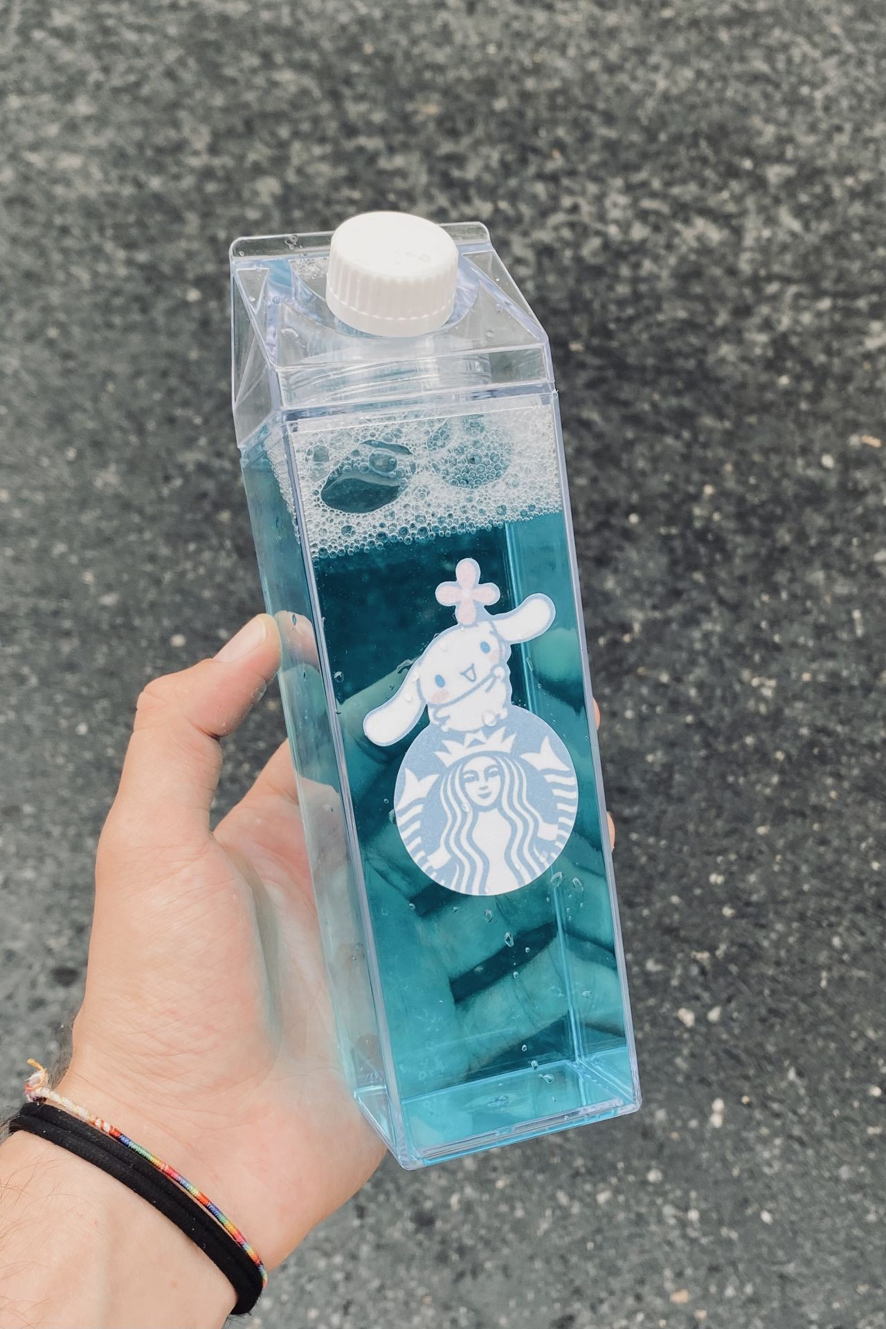 Cinnamoroll Starbucks Süt Kutusu Tasarımlı 500ml Mika Matara Suluk