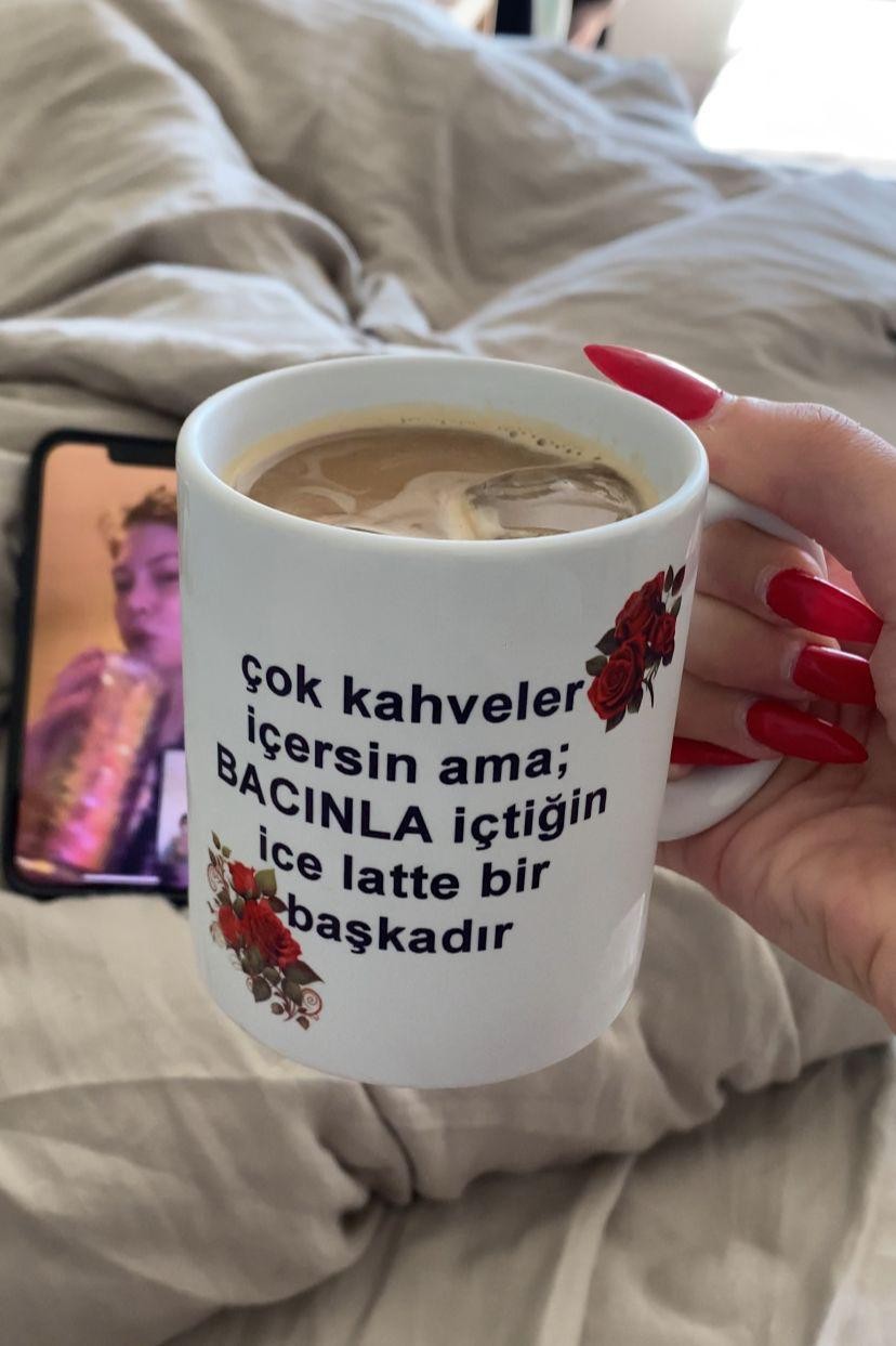Ice Latte Bacım Beyaz Kupa Bardak