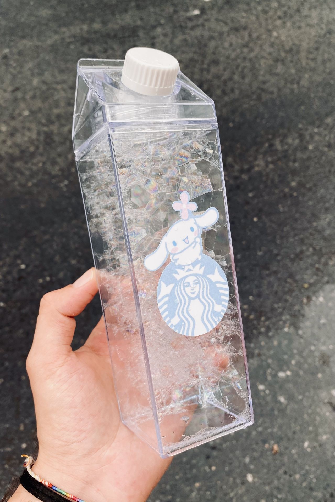 Cinnamoroll Starbucks Süt Kutusu Tasarımlı 500ml Mika Matara Suluk