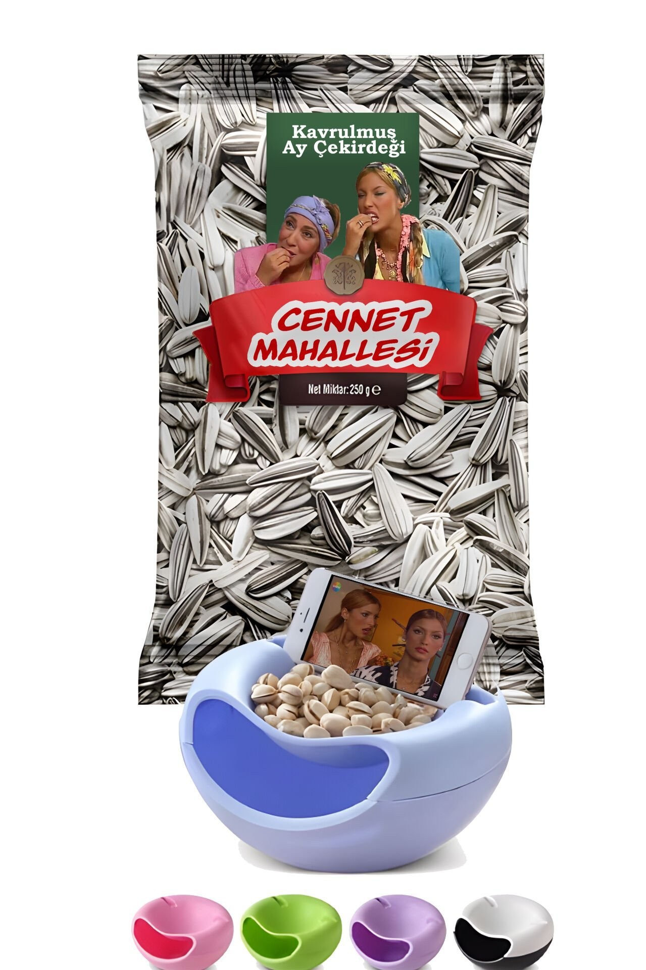Cennet Mahallesi Çekirdek Gıybet Kiti - 250Gr Çekirdek ve Keyif Kasesi