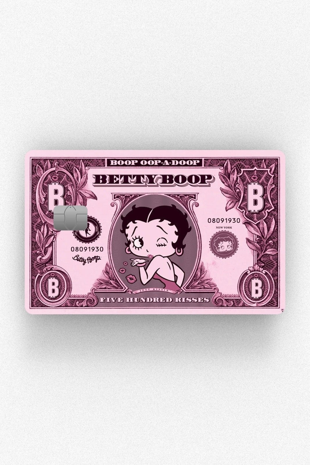 Kart Kaplama Etiketi - Betty Boop Pembe Dolar