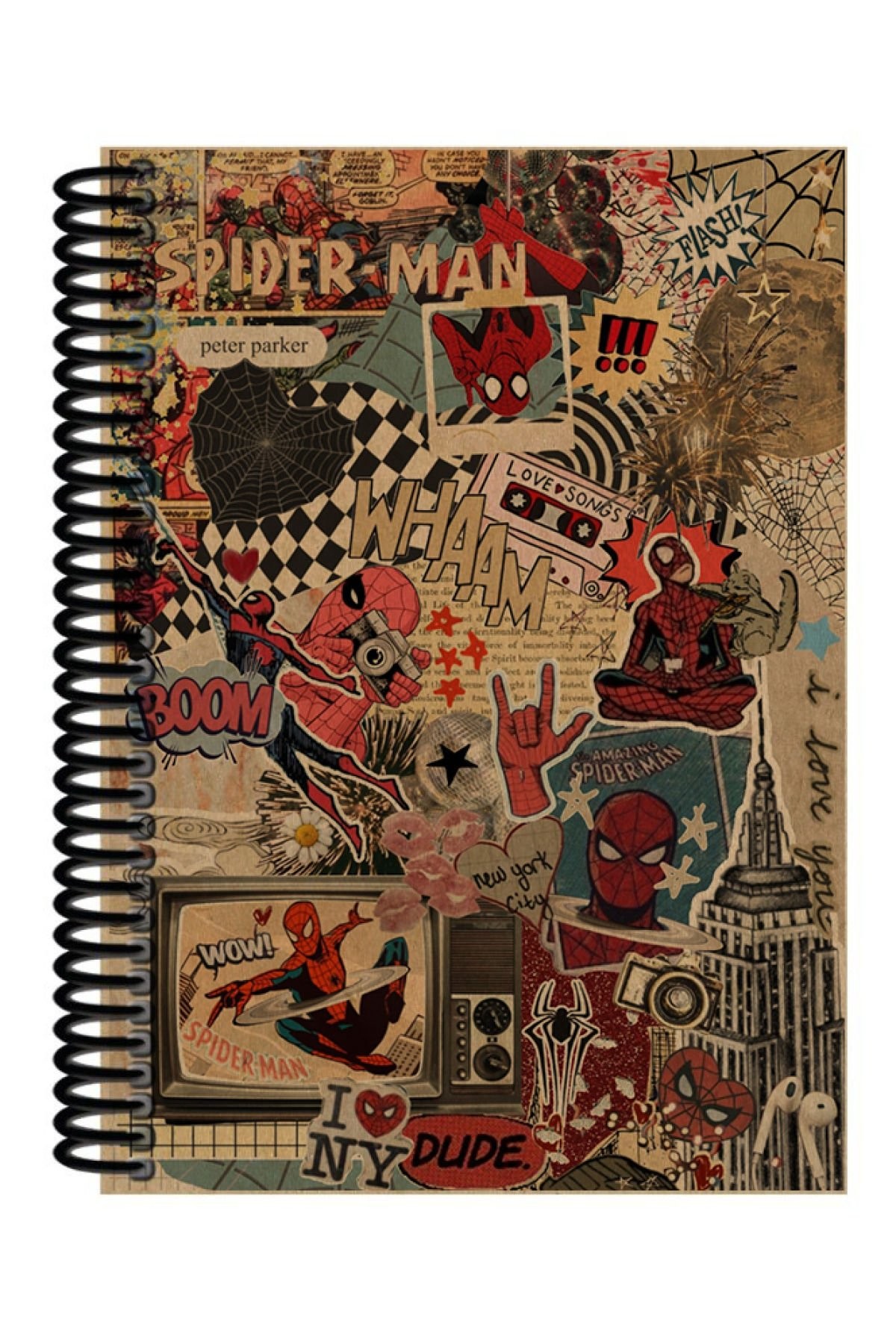 Spiralli A5 Defter Kolaj Spiderman