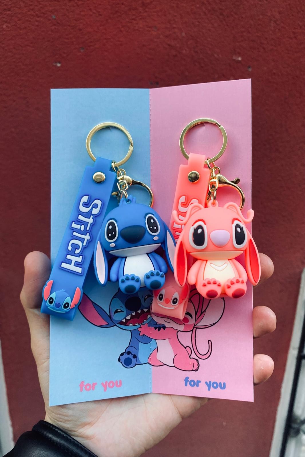 Stitch Love Özel Ambalajlı 2'li Anahtarlık