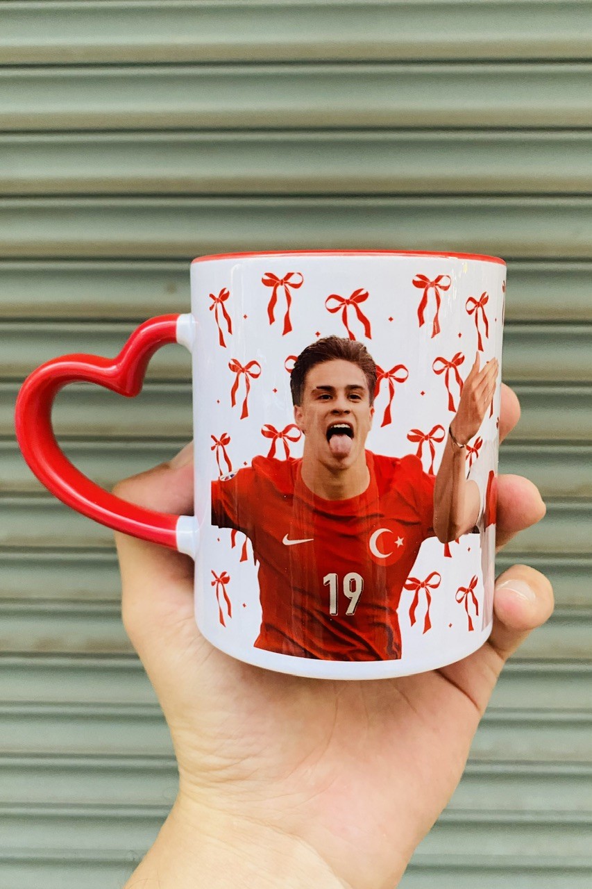 Kenan Yıldız Kırmızı Kalpli Kulplu Kupa Bardak #bizimcocuklar