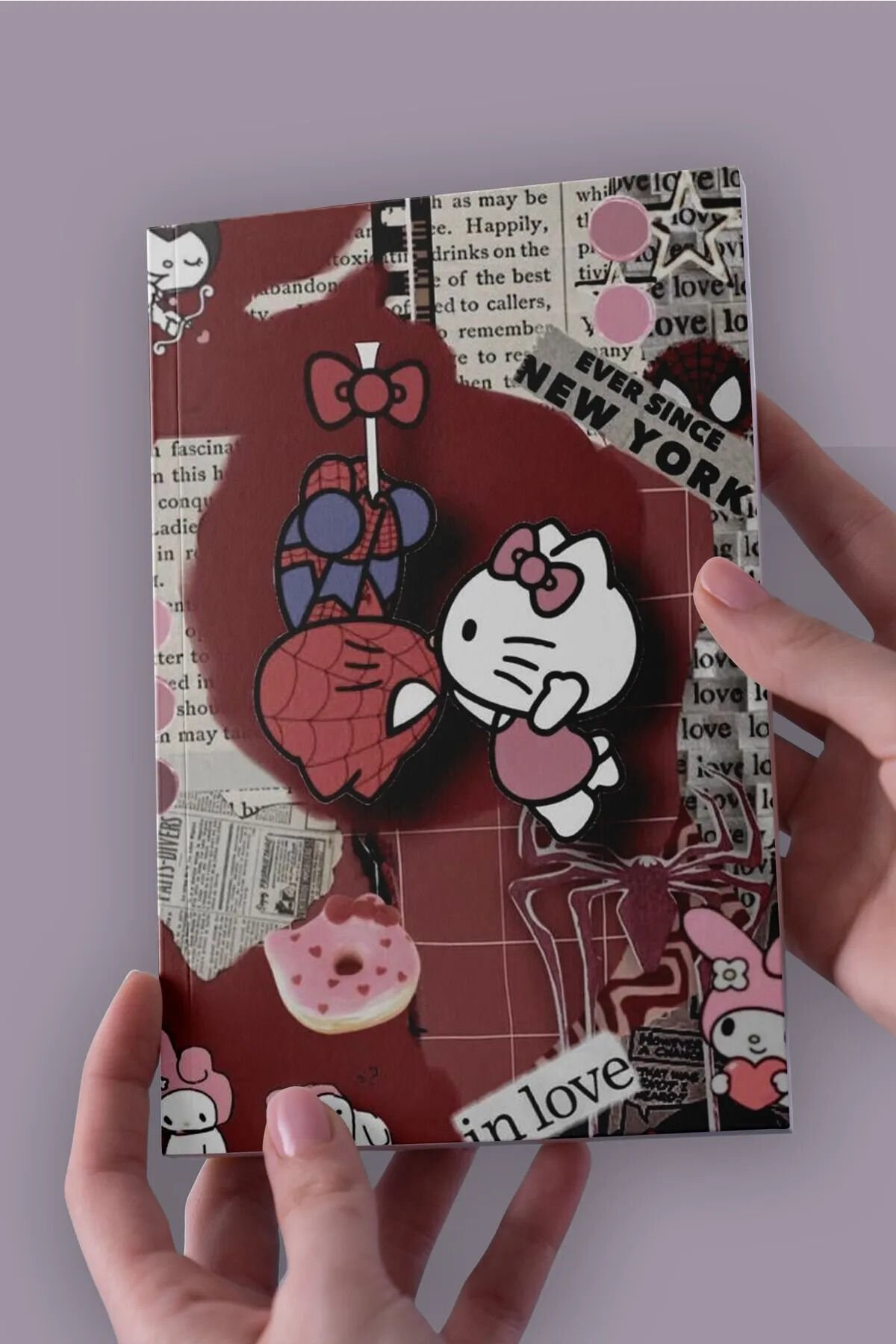 A5 Defter Hello Kitty Spiderman Love