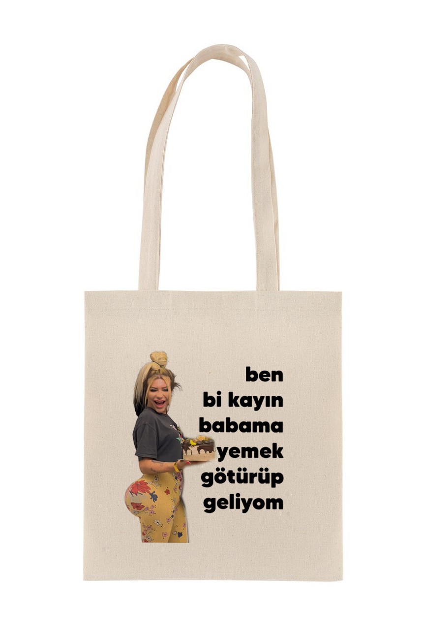 Mükremin Gezgin Kayınbaba Baskılı Bez Çanta