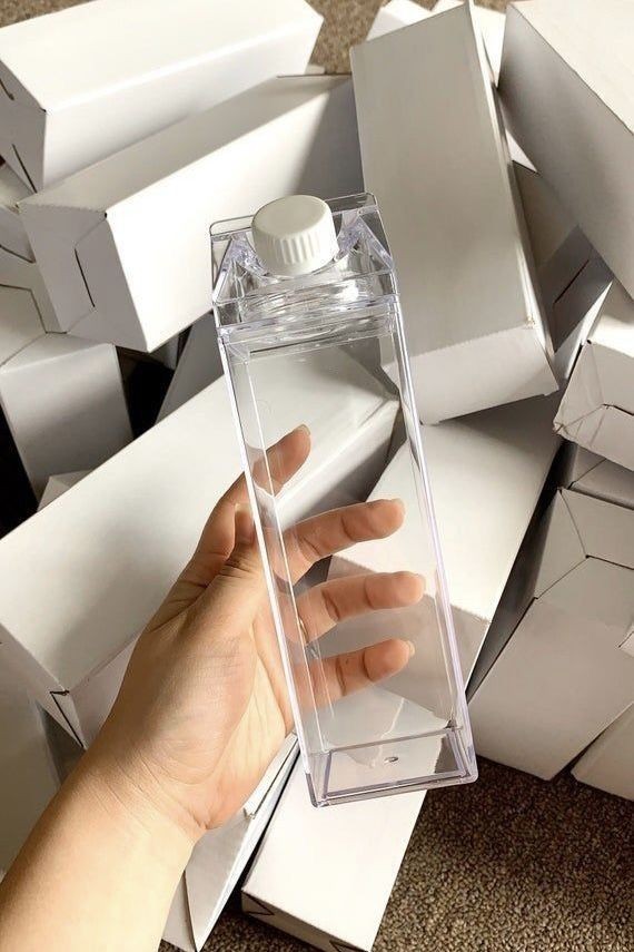 Baskısız Süt Kutusu Tasarımlı 500ml Mika Matara Suluk