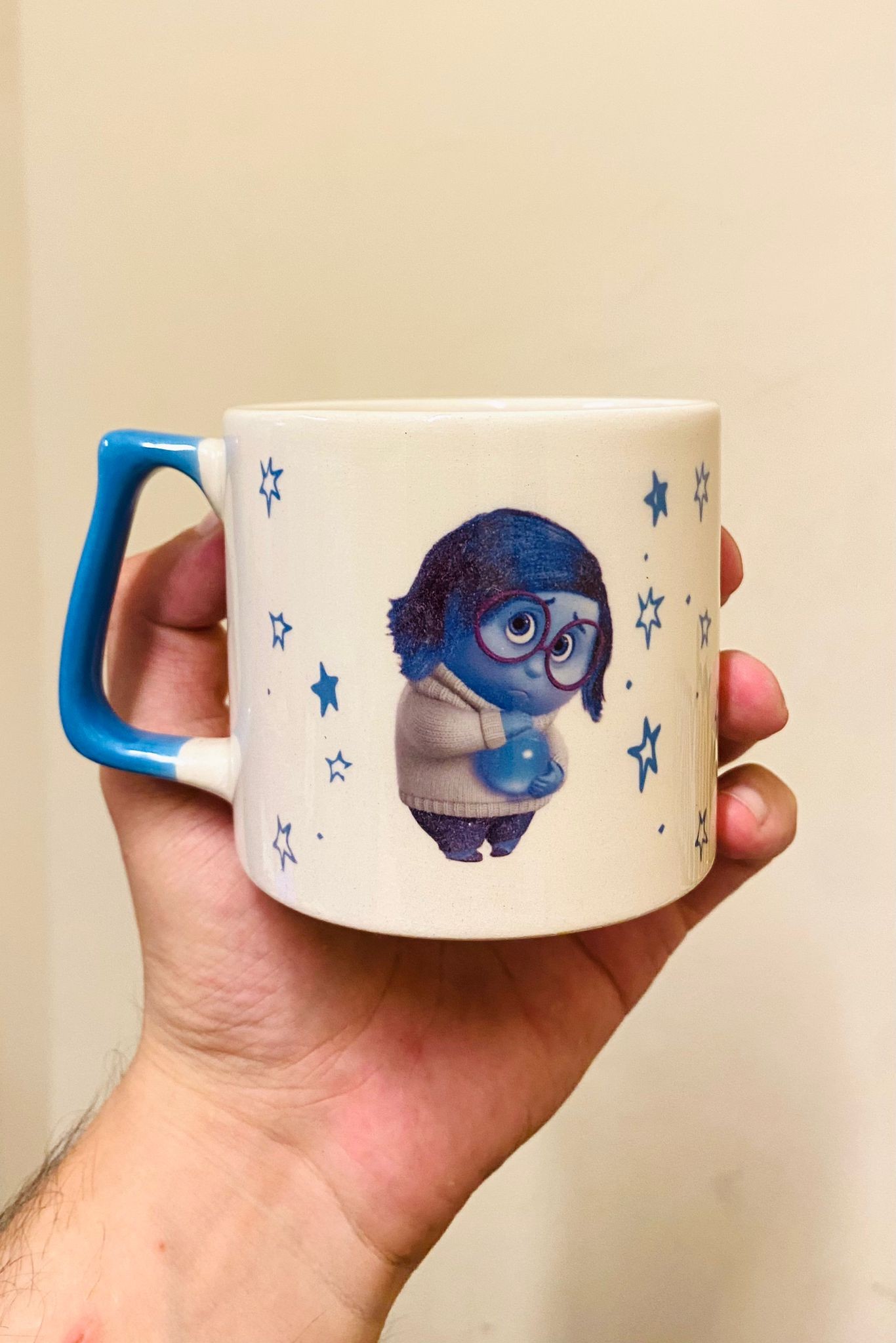 Inside Out Sadness Ters Yüz Üzüntü Mavi Kulplu Kupa Bardak