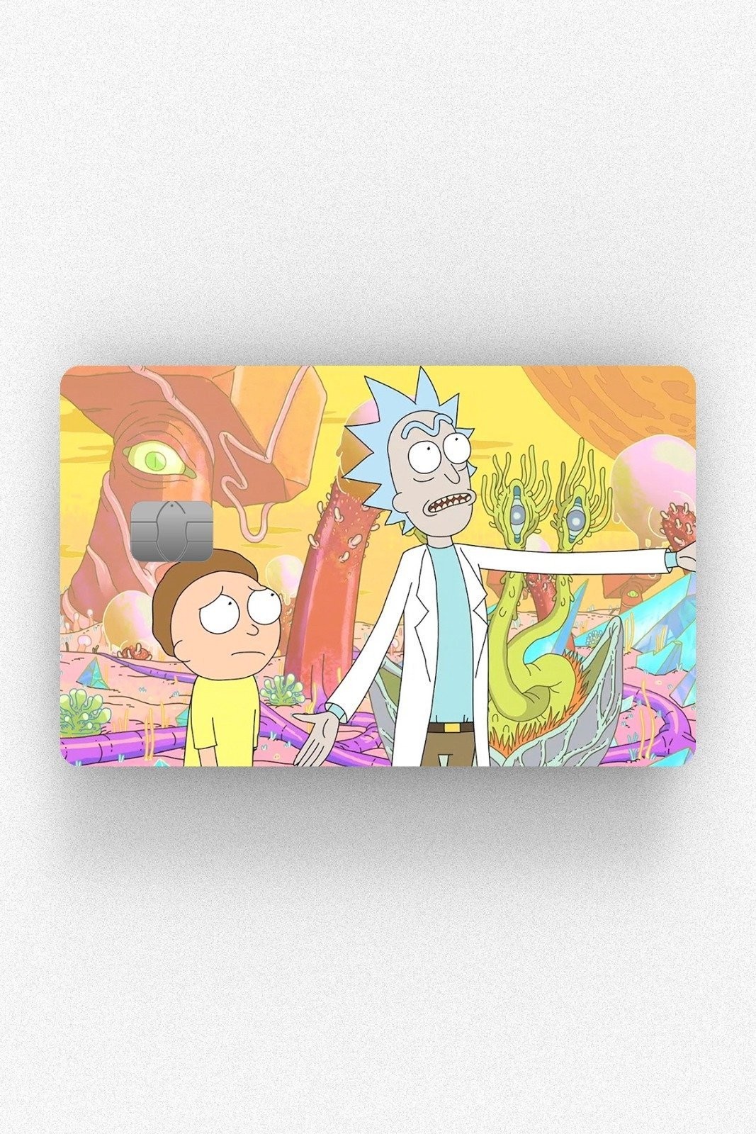 Kart Kaplama Etiketi - Rick and Morty Sarı