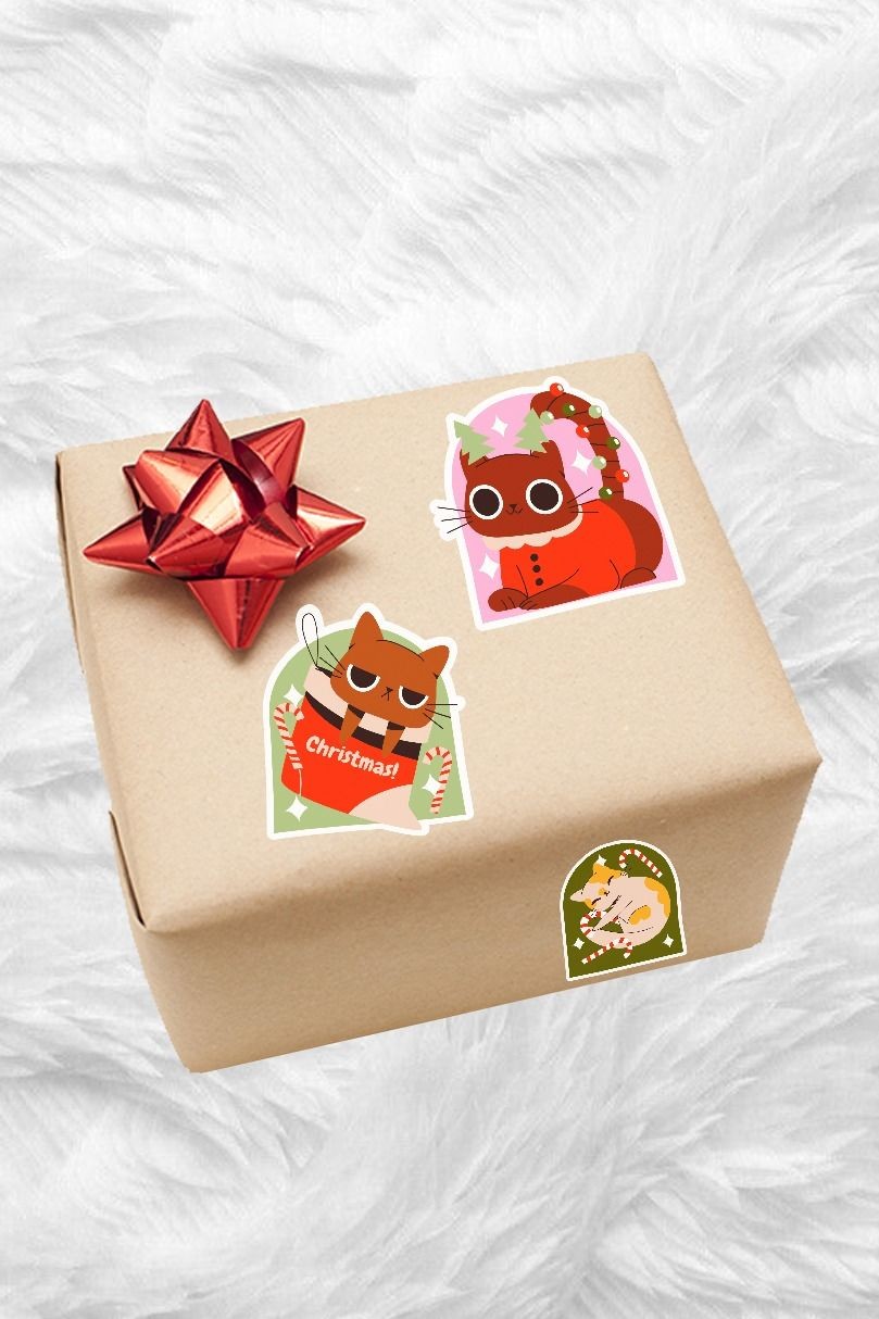 Noel Kedileri 12’li Yılbaşı Sticker Paketi