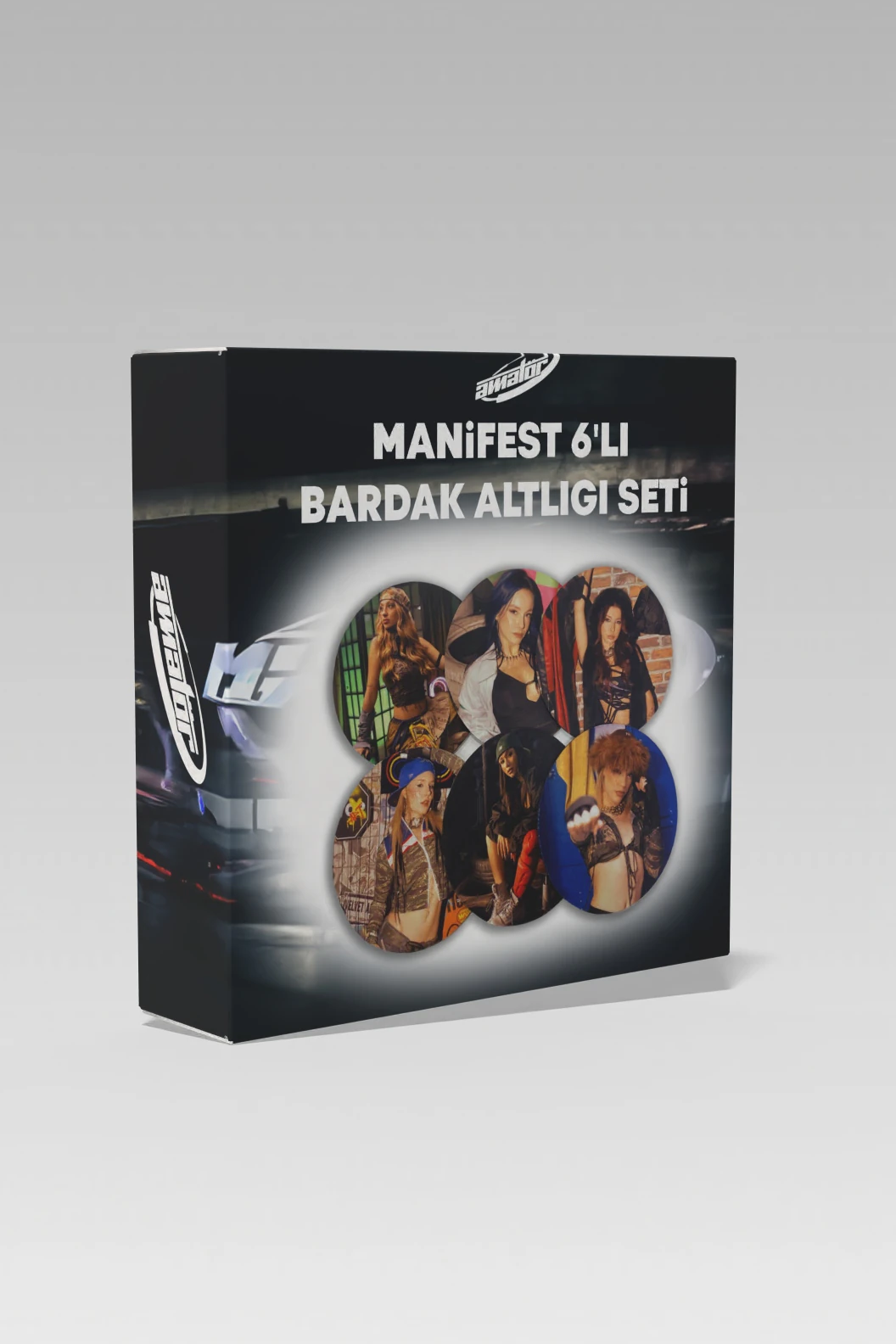 Manifest Amatör 6'lı Özel Kutulu Yuvarlak Bardak Altlığı 
