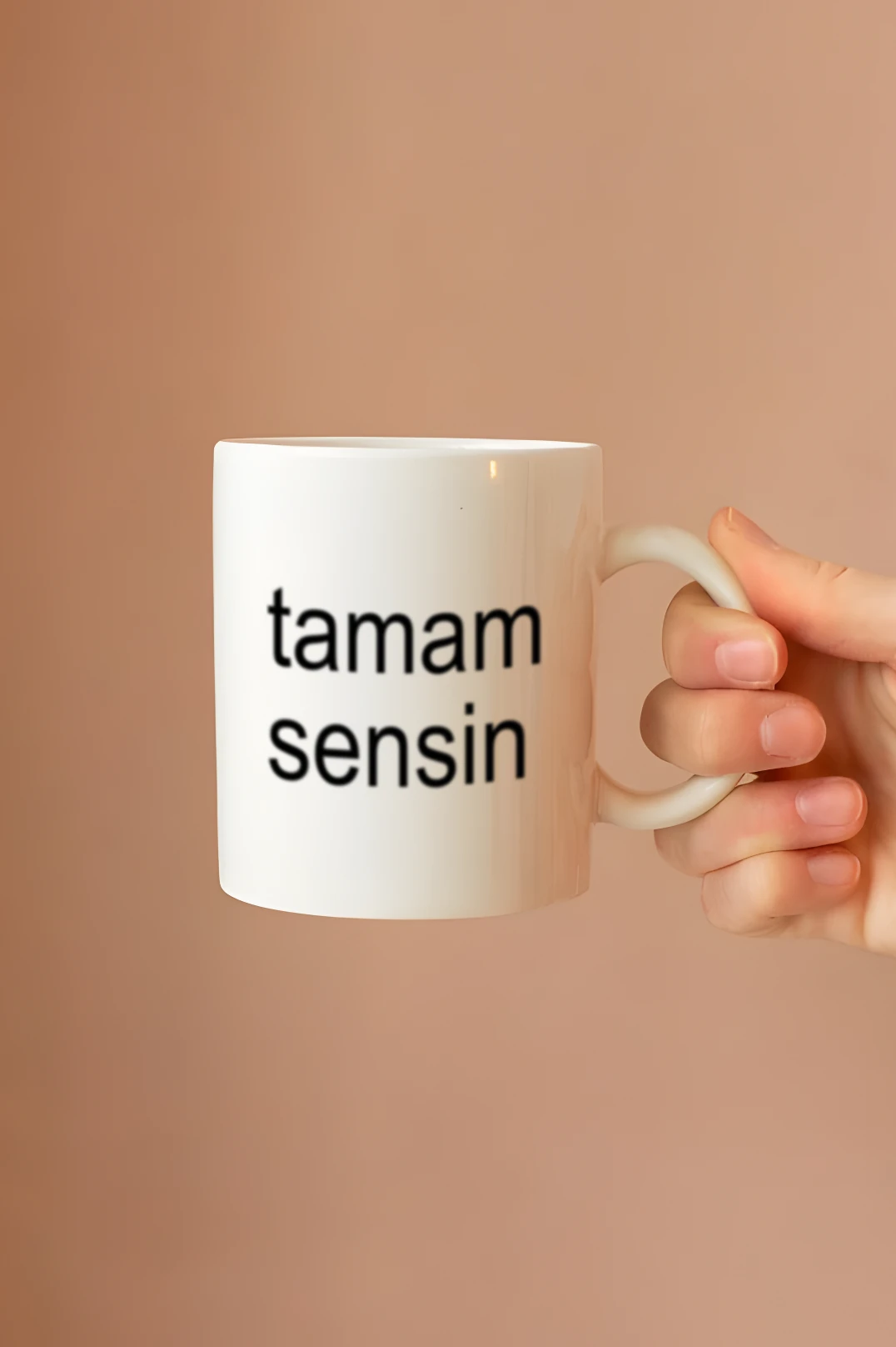 Tamam Sensin Beyaz Porselen Kupa Bardak