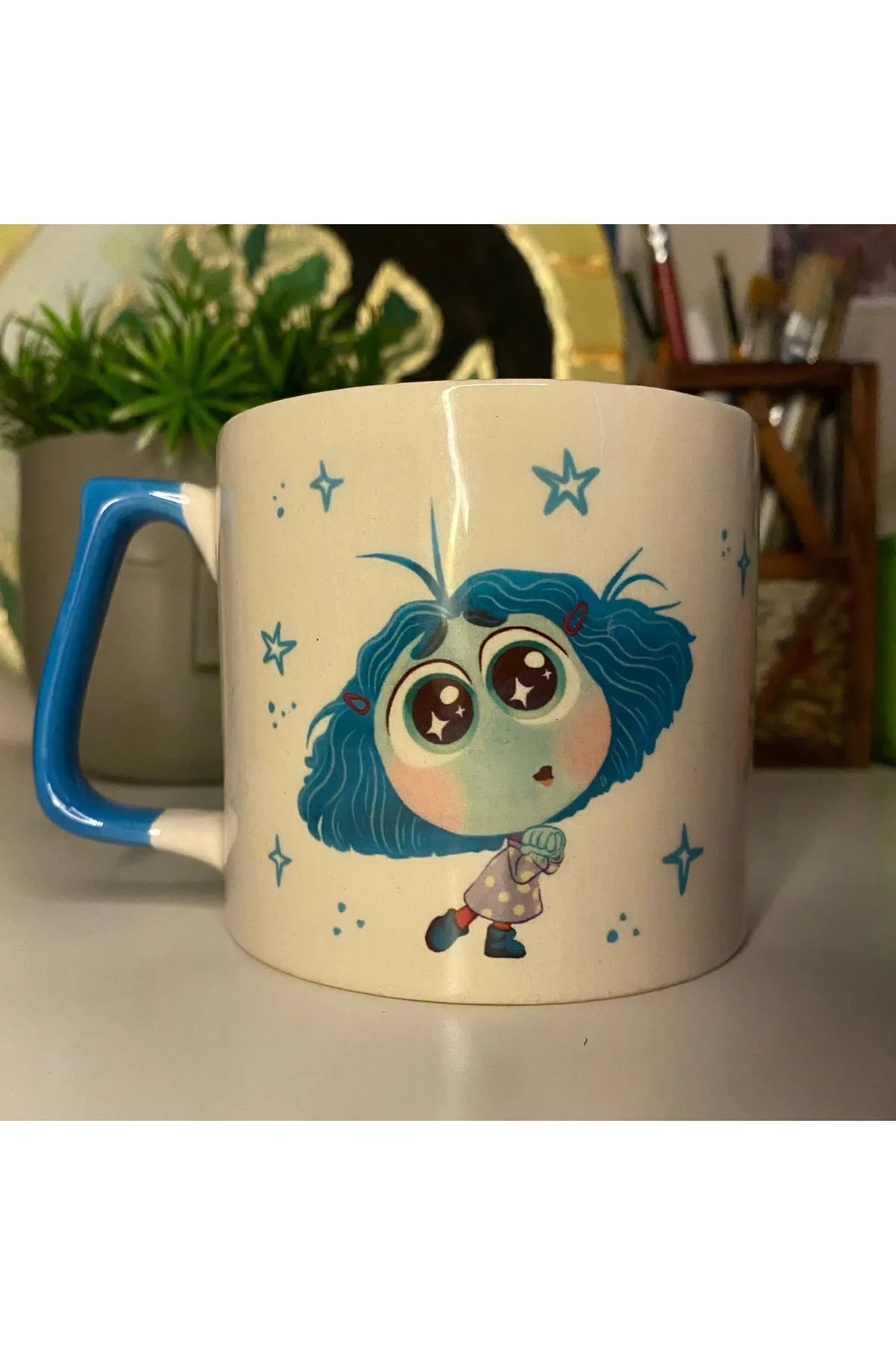 Inside Out Joy Ters Yüz Gıpta Mavi Kulplu Kupa Bardak