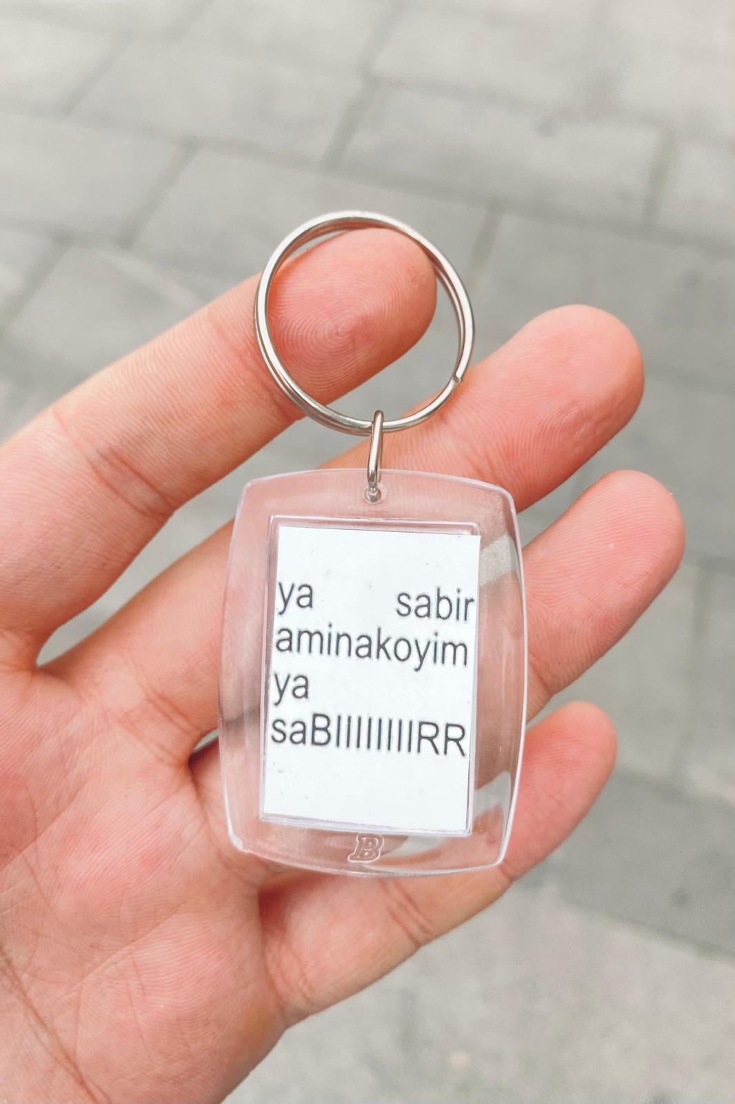 Şeffaf Çerçeve Anahtarlık Ya Sabır