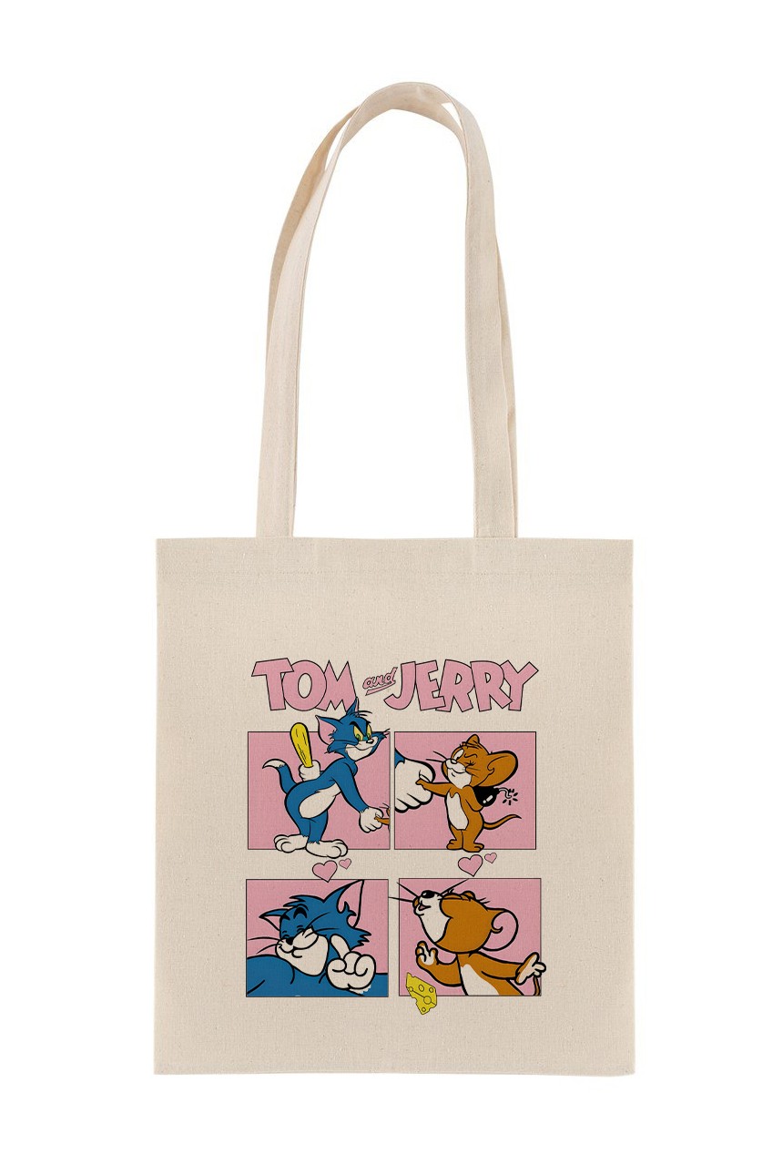 Tom ve Jerry Baskılı Bez Çanta