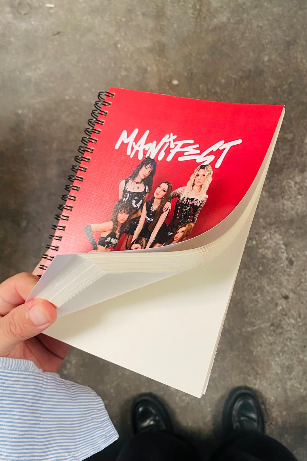 Spiralli A5 Defter Manifest Kırmızı Poster (200 Sayfa)