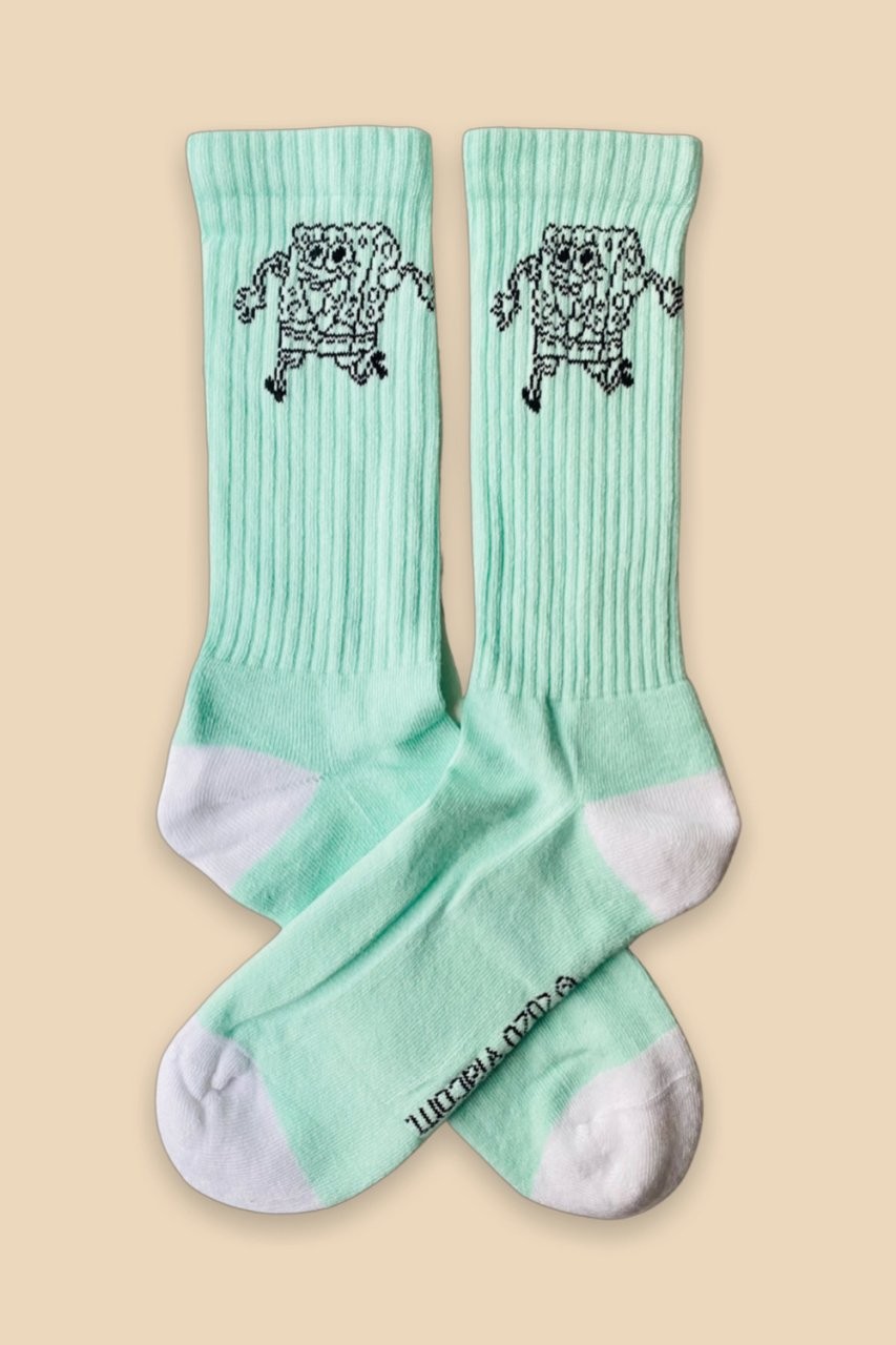 Yeşil Sünger Bob Havlu Çorap