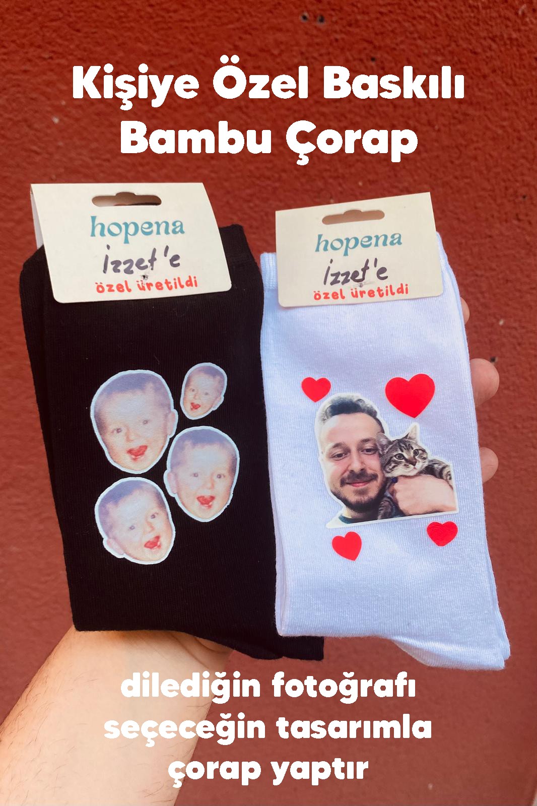 Kişiye Özel Fotoğraf Baskılı Bambu Çorap