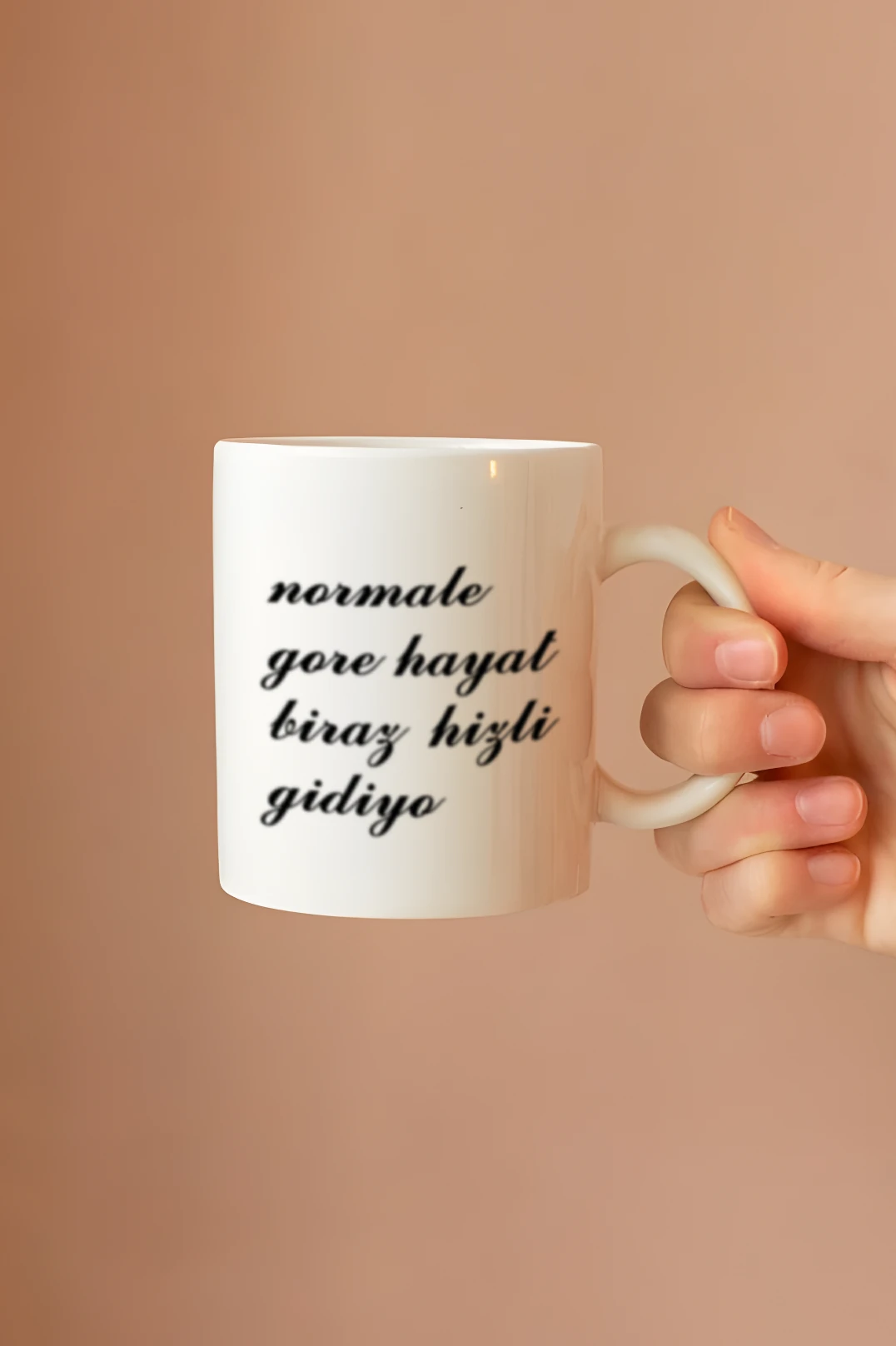 Manifest Normale Göre Hayat Beyaz Porselen Kupa Bardak