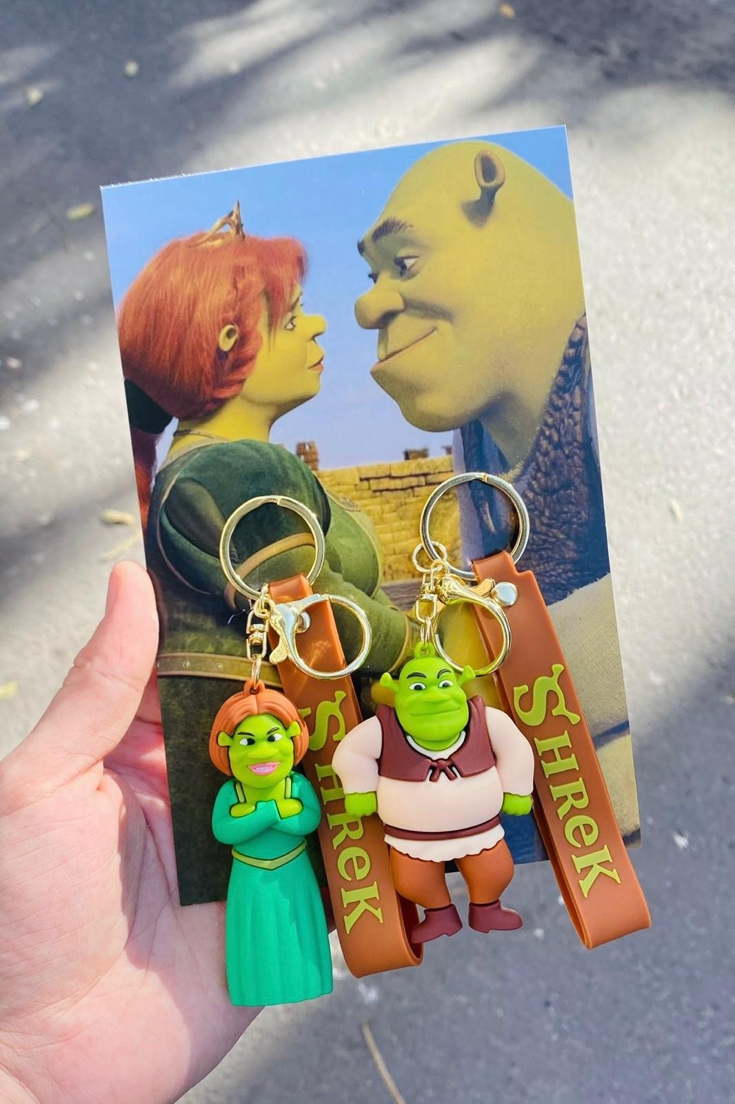 Shrek Fiona Özel Ambalajlı 2'li Anahtarlık