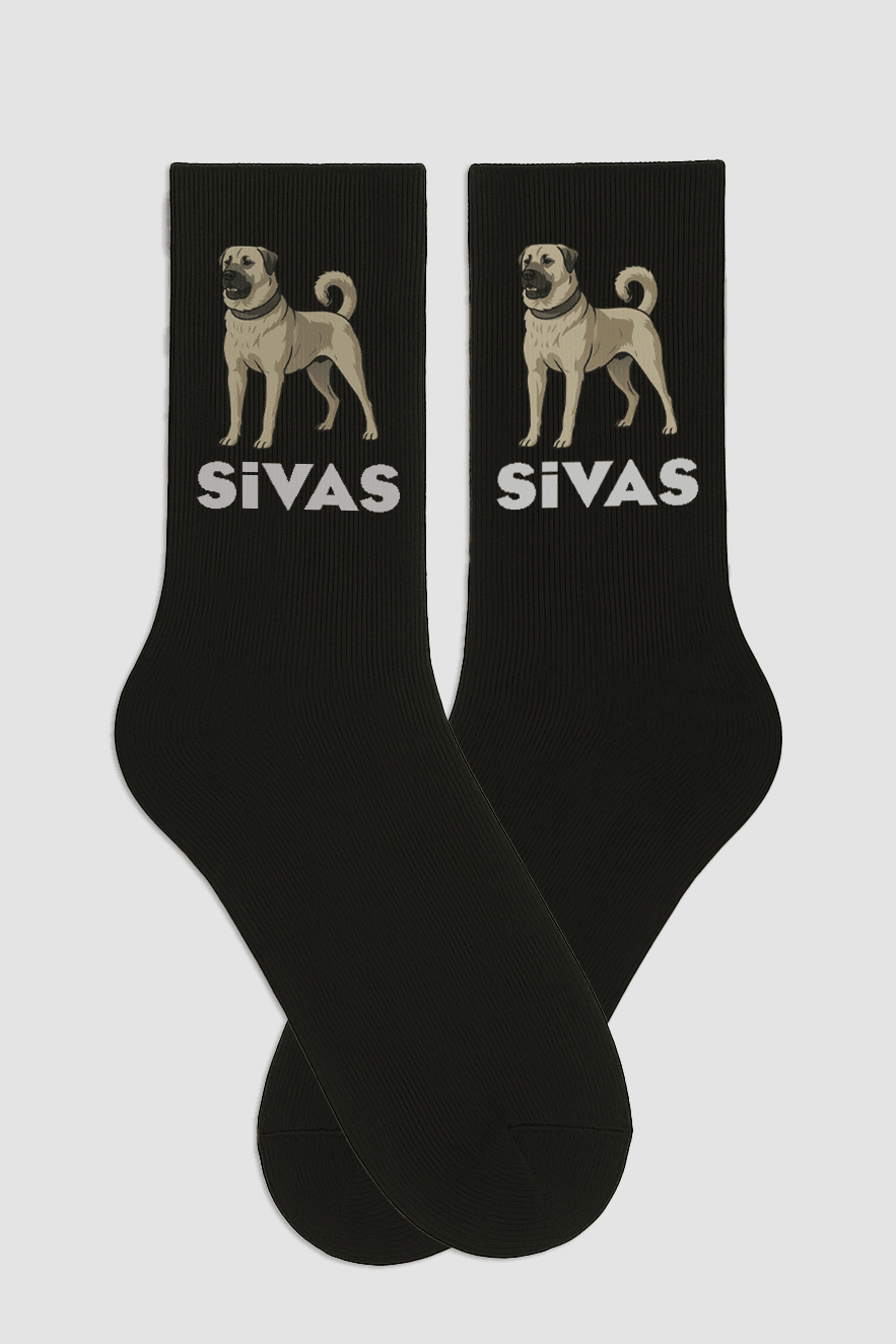 Siyah Unisex Bambu Çorap - Sivas Kangal 