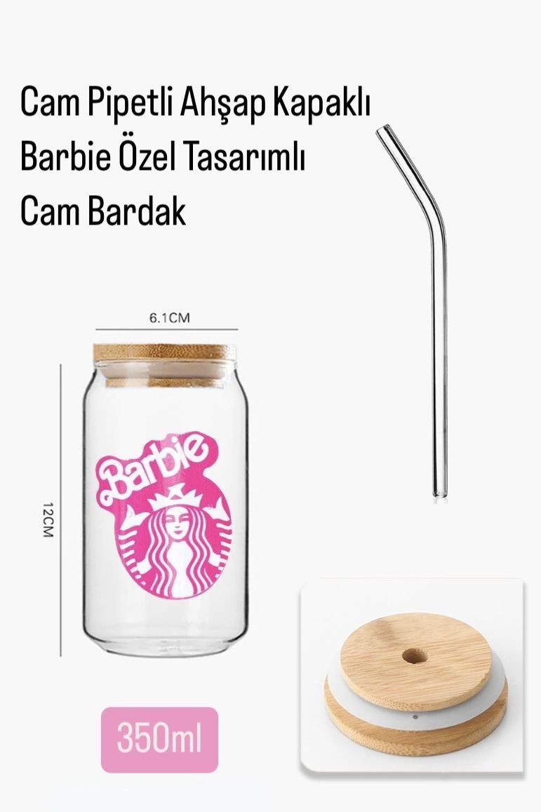 Papatya Starbucks Pipetli Cam Bardak 580ml
