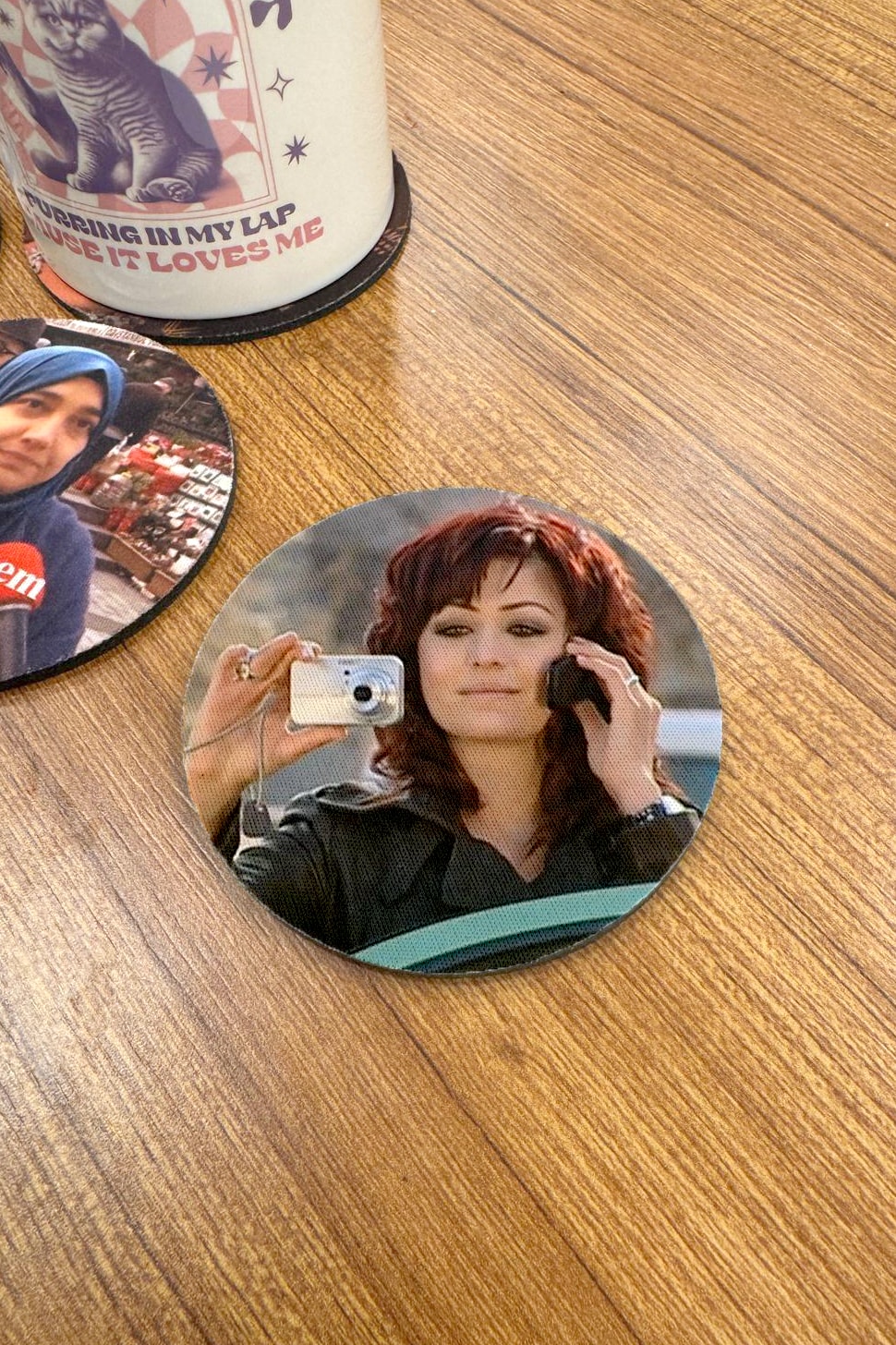 Yuvarlak Bardak Altlığı Yaprak Dökümü Ferhunde Fotoğraf Sobe