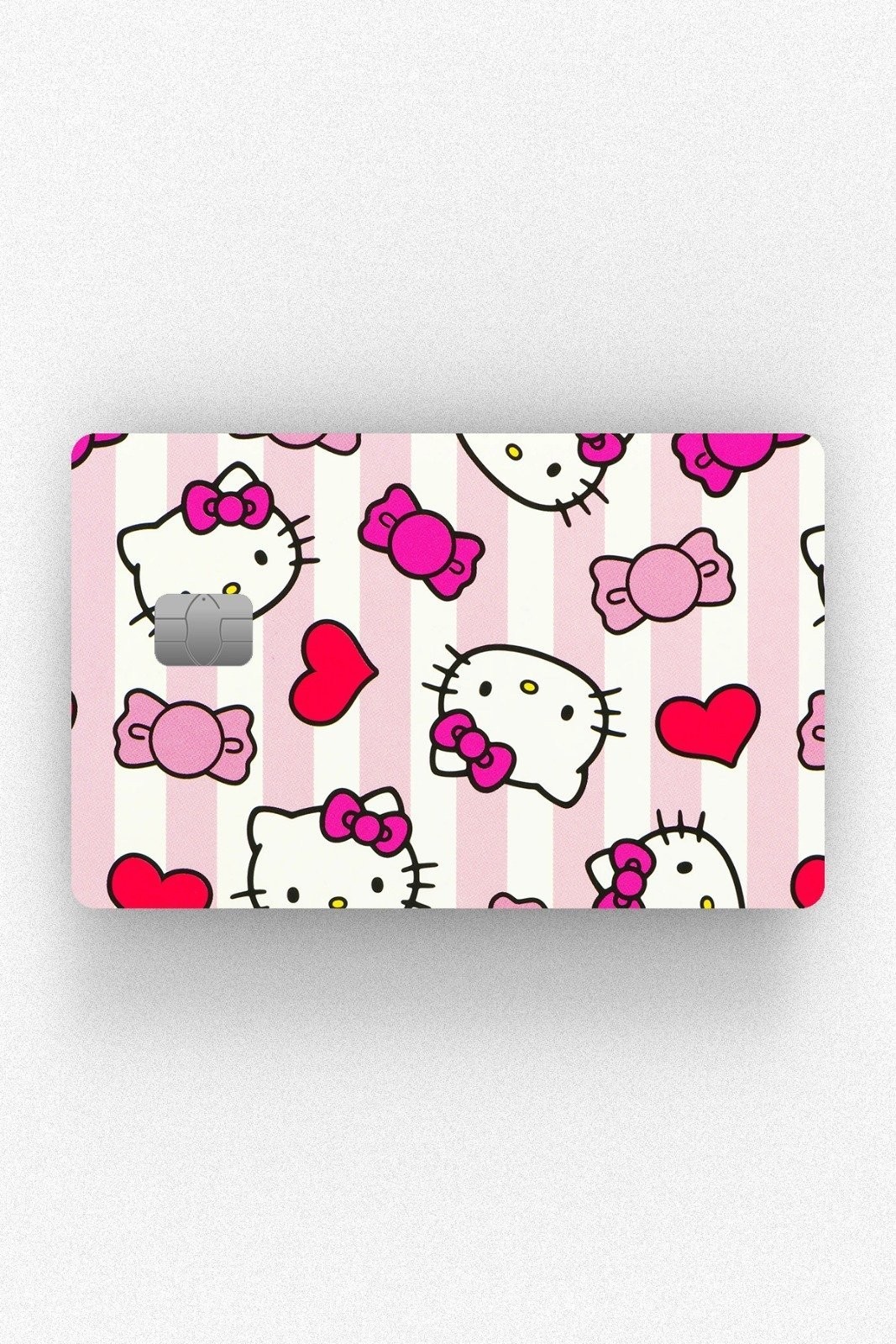 Kart Kaplama Etiketi - Hello Kitty Çizgili