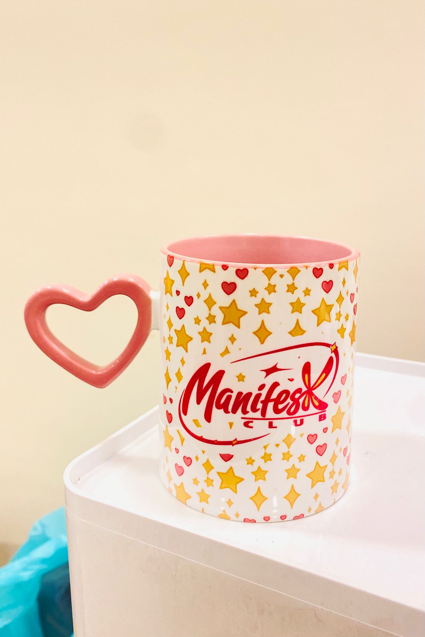 Manifest Rüya Pembe Kalp Porselen Kupa Bardak