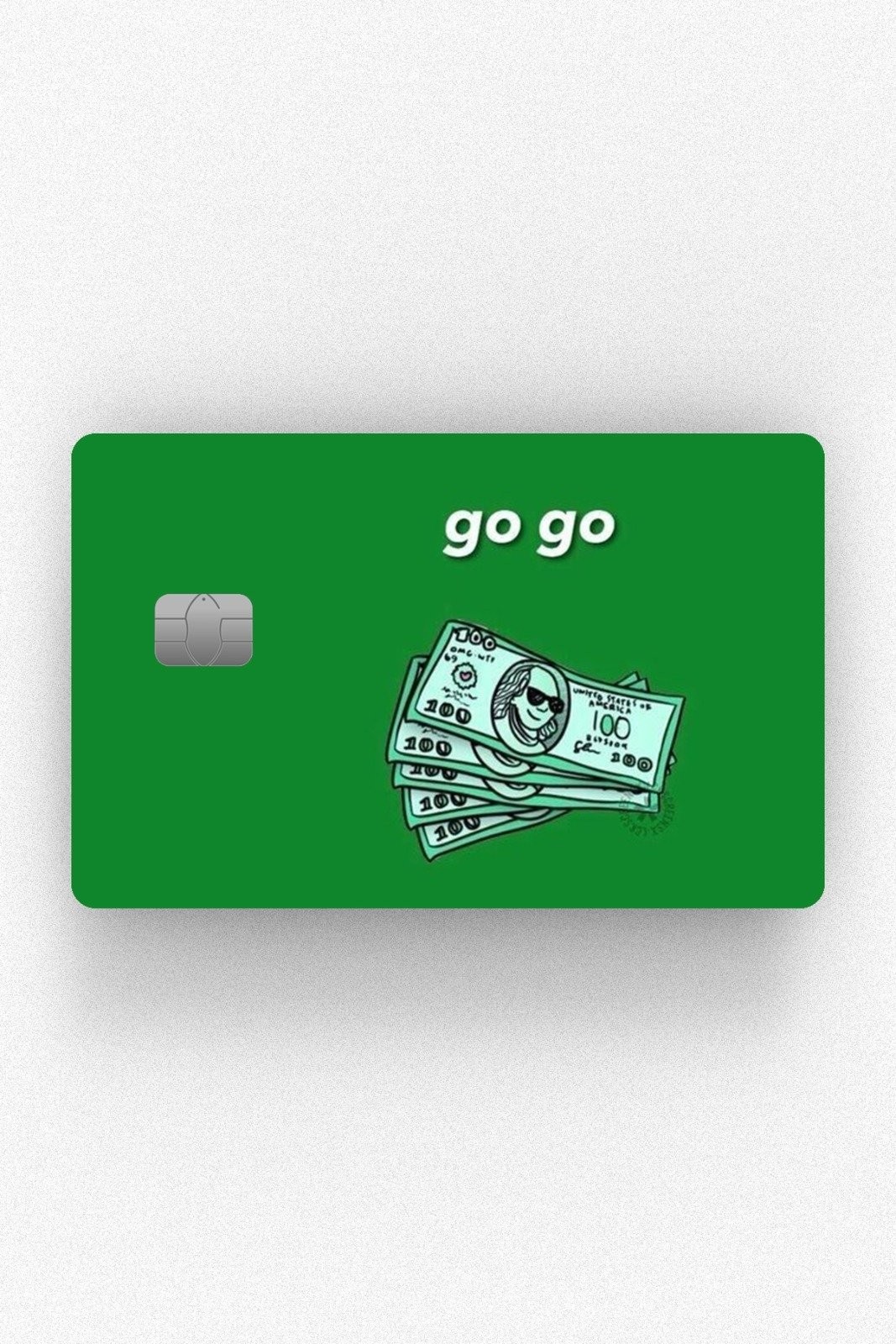 Kart Kaplama Etiketi - Dolar Yeşil Go Go