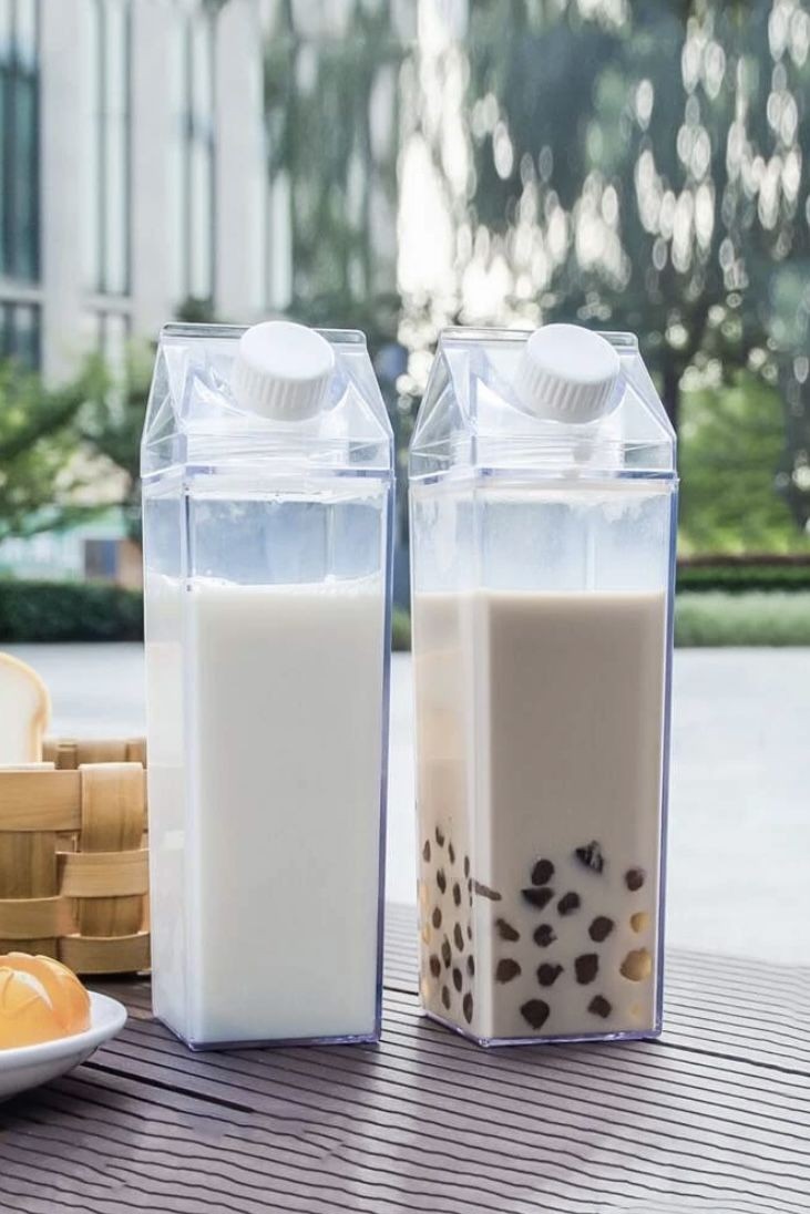 Baskısız Süt Kutusu Tasarımlı 500ml Mika Matara Suluk