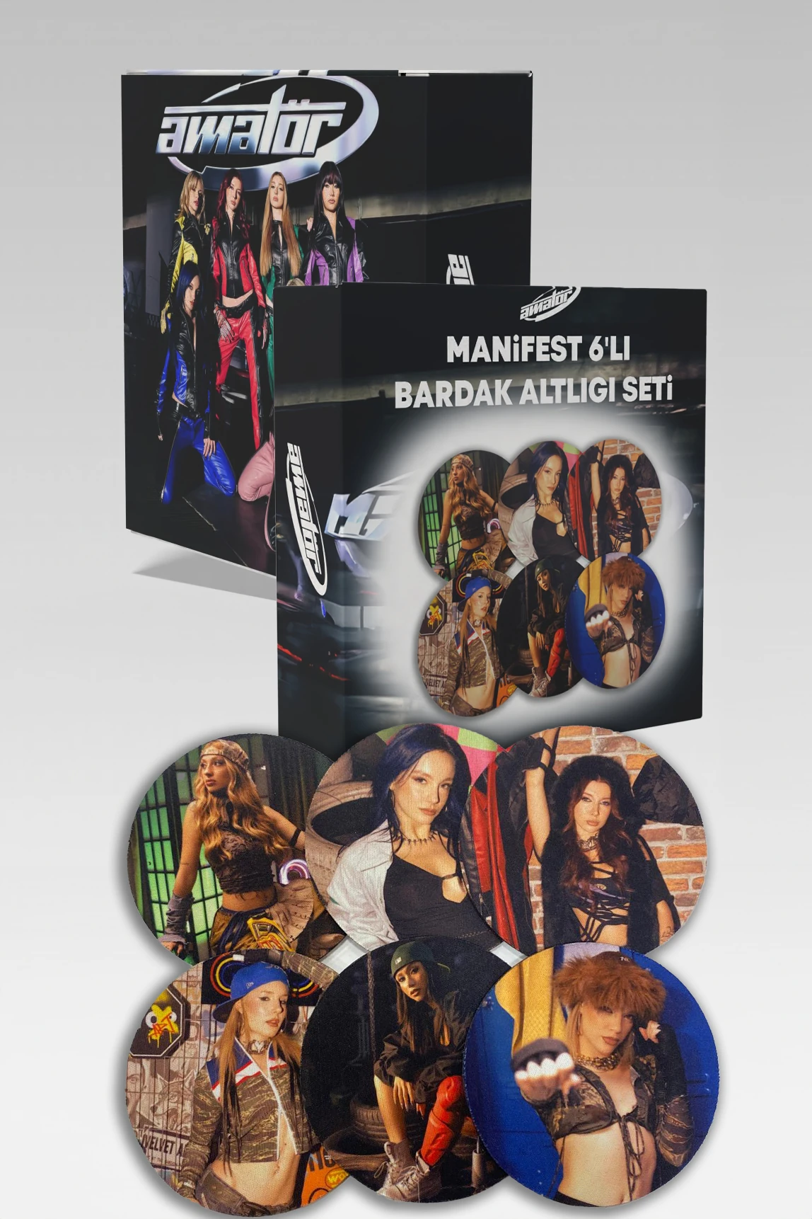 Manifest Amatör 6'lı Özel Kutulu Yuvarlak Bardak Altlığı 