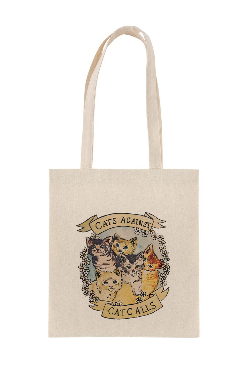 Cats Again Yavru Kediler Baskılı Bez Çanta