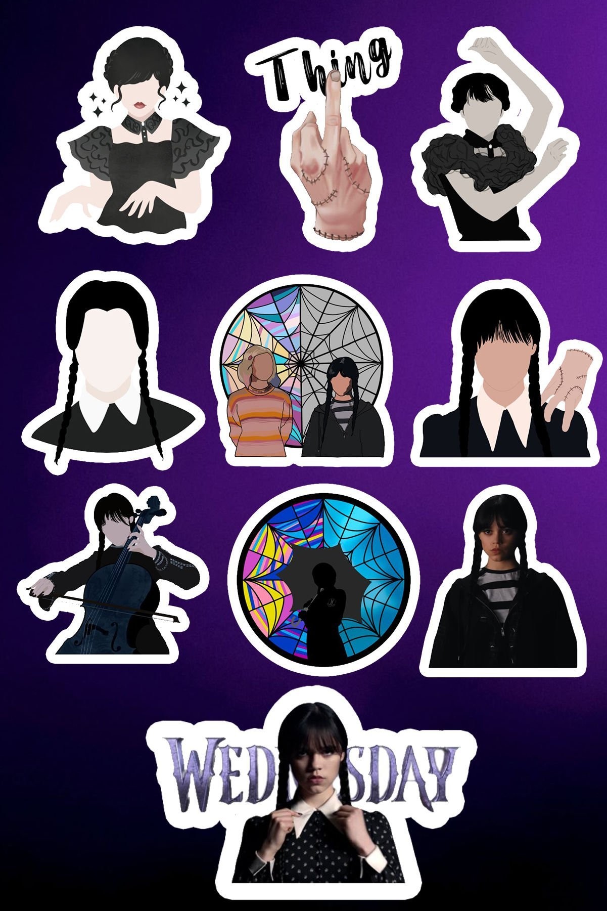 Wendsday Dizisi 10’lu Sticker Paketi