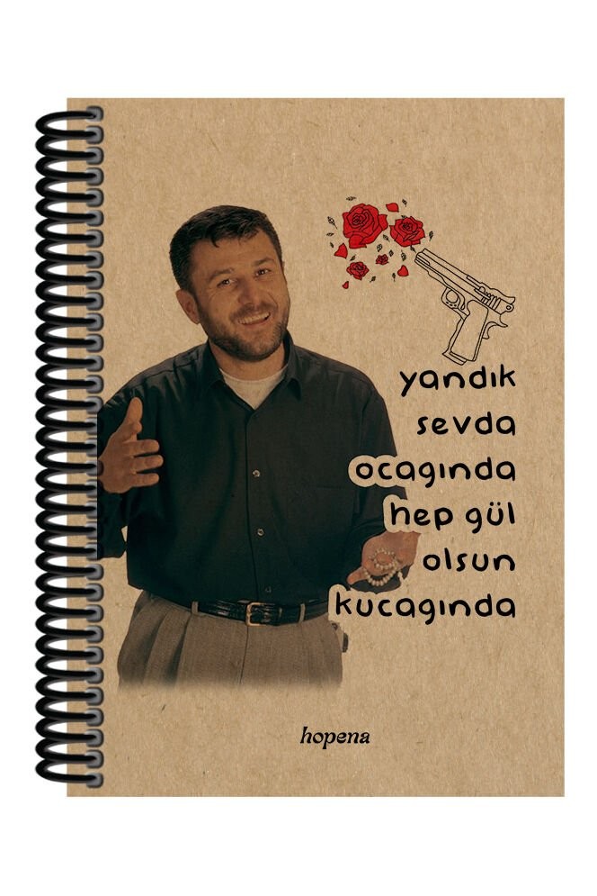 Spiralli A5 Defter Yandık Sevda Ocağında Azer Bülbül