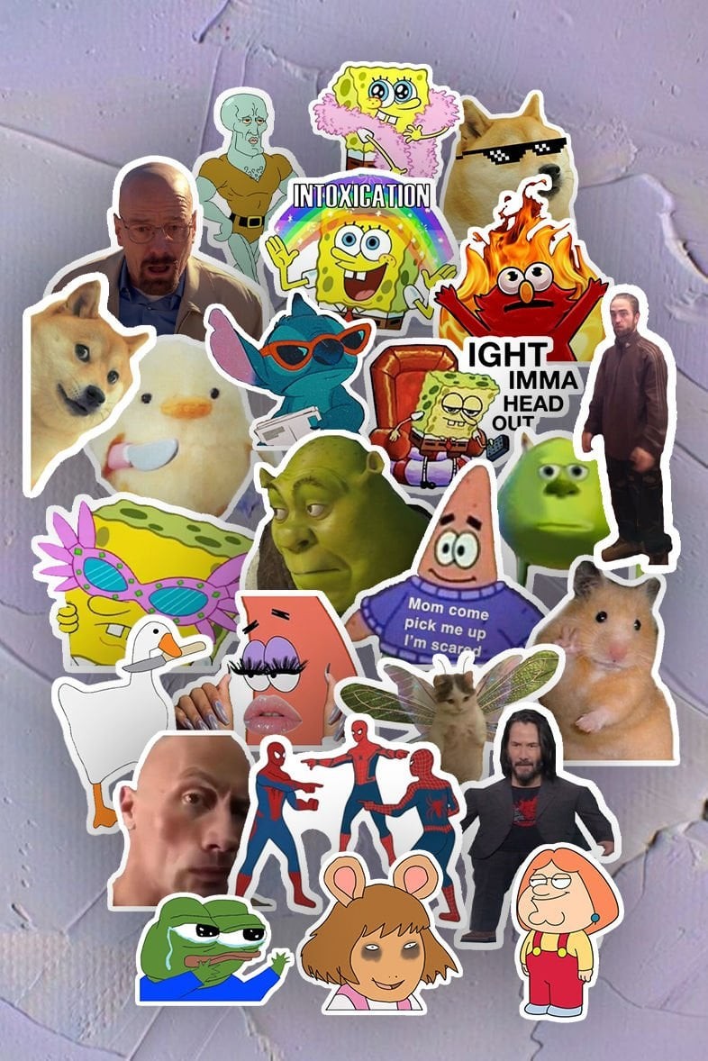 Meme Görseller 25'li Laptop Notebook Sticker Paketi