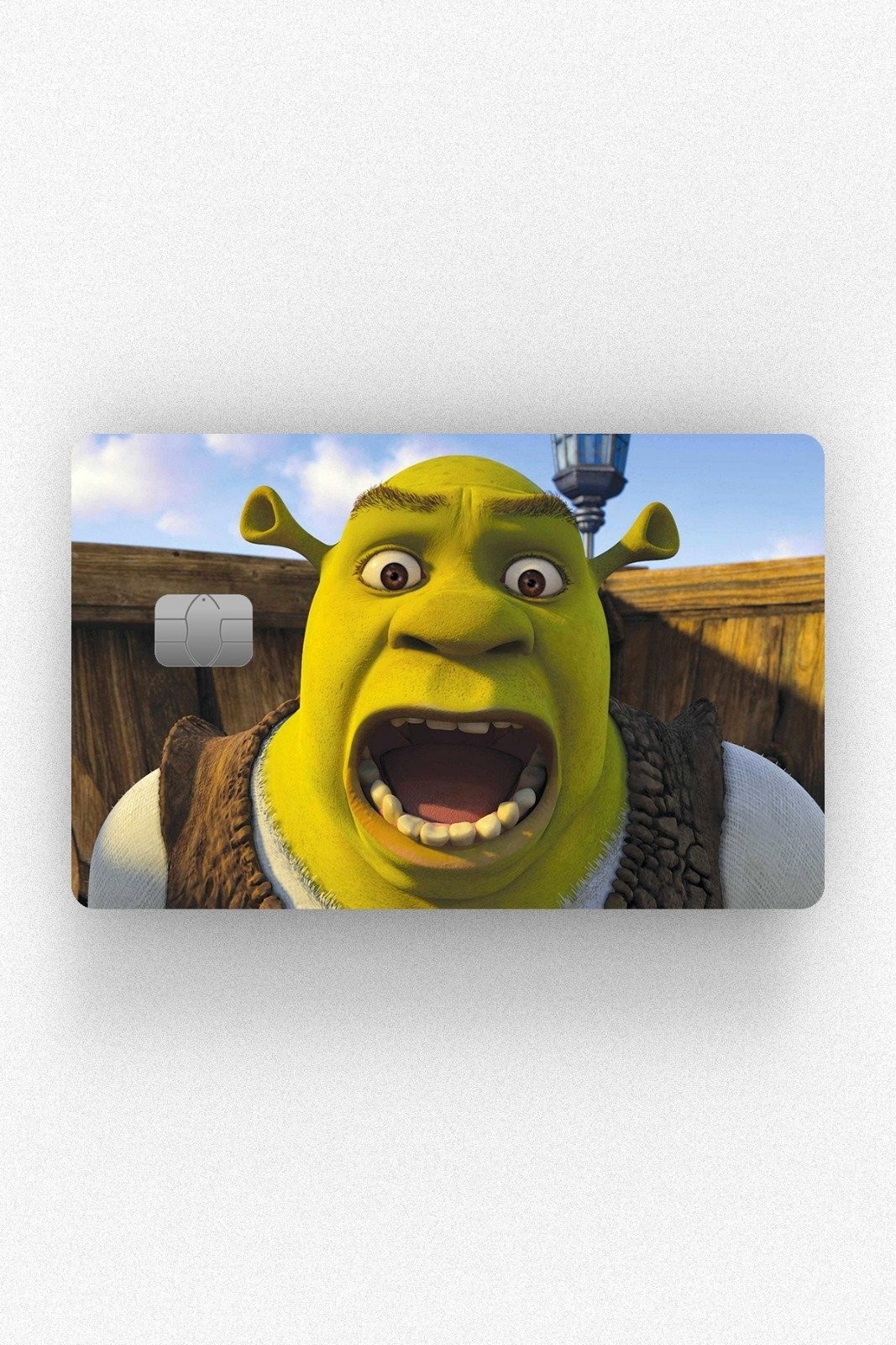 Kart Kaplama Etiketi - Ağzı Açık Shrek