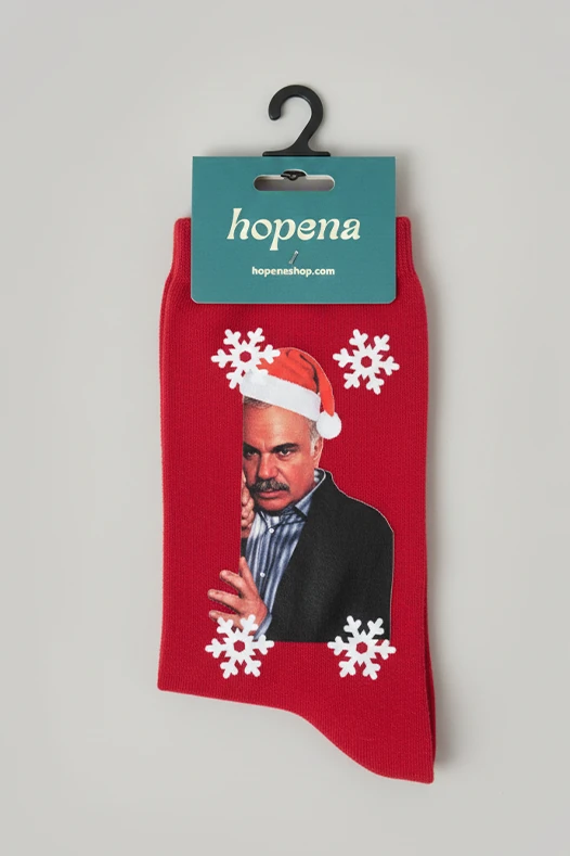 Yılbaşı Kırmızı Unisex Bambu Çorap - Ali Rıza Yaprak Dökümü